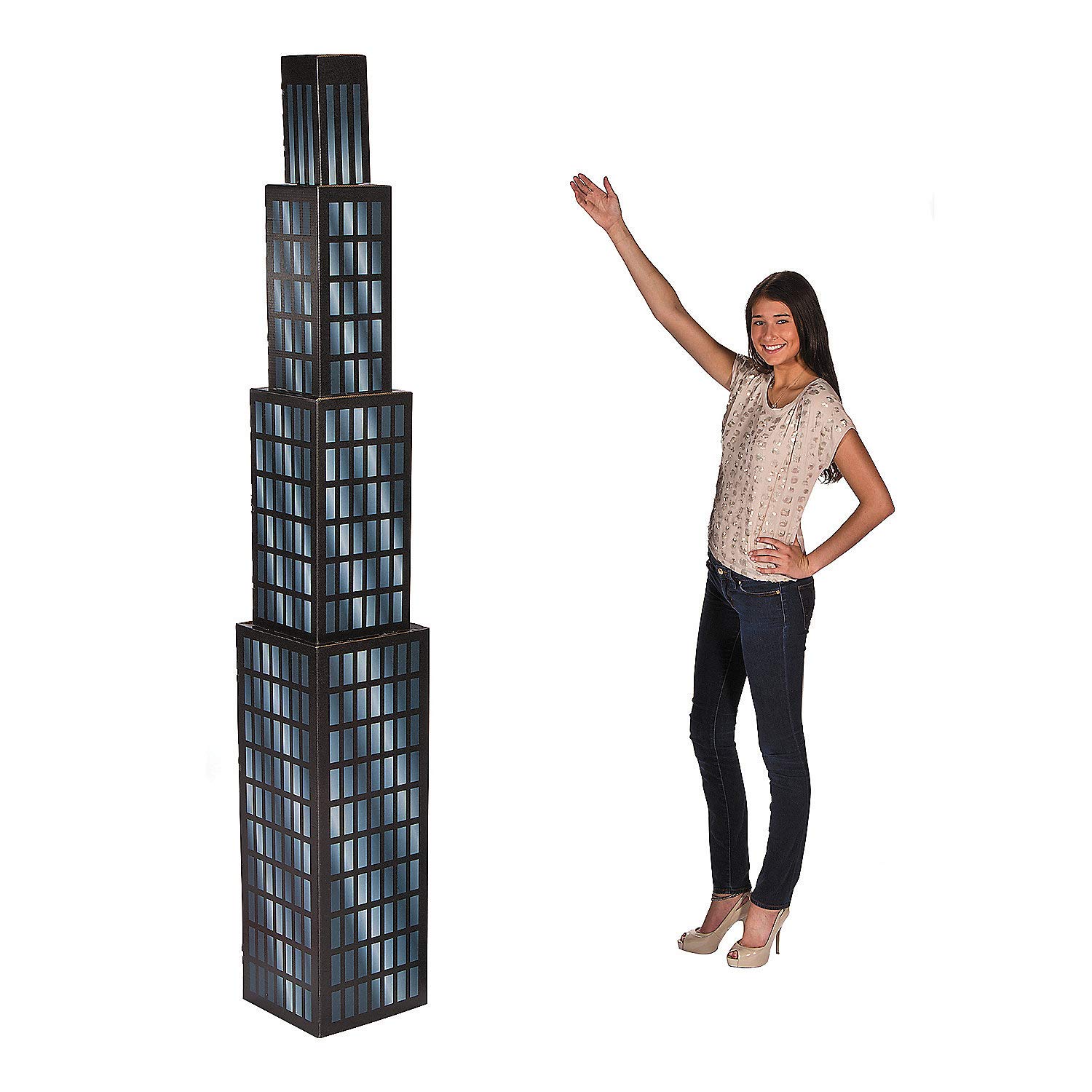 Fun Express Skyscraper Standup Party Decoration - Large Floor Stand Up Decor for Birthday Events & Office Celebrations - 1 Piece