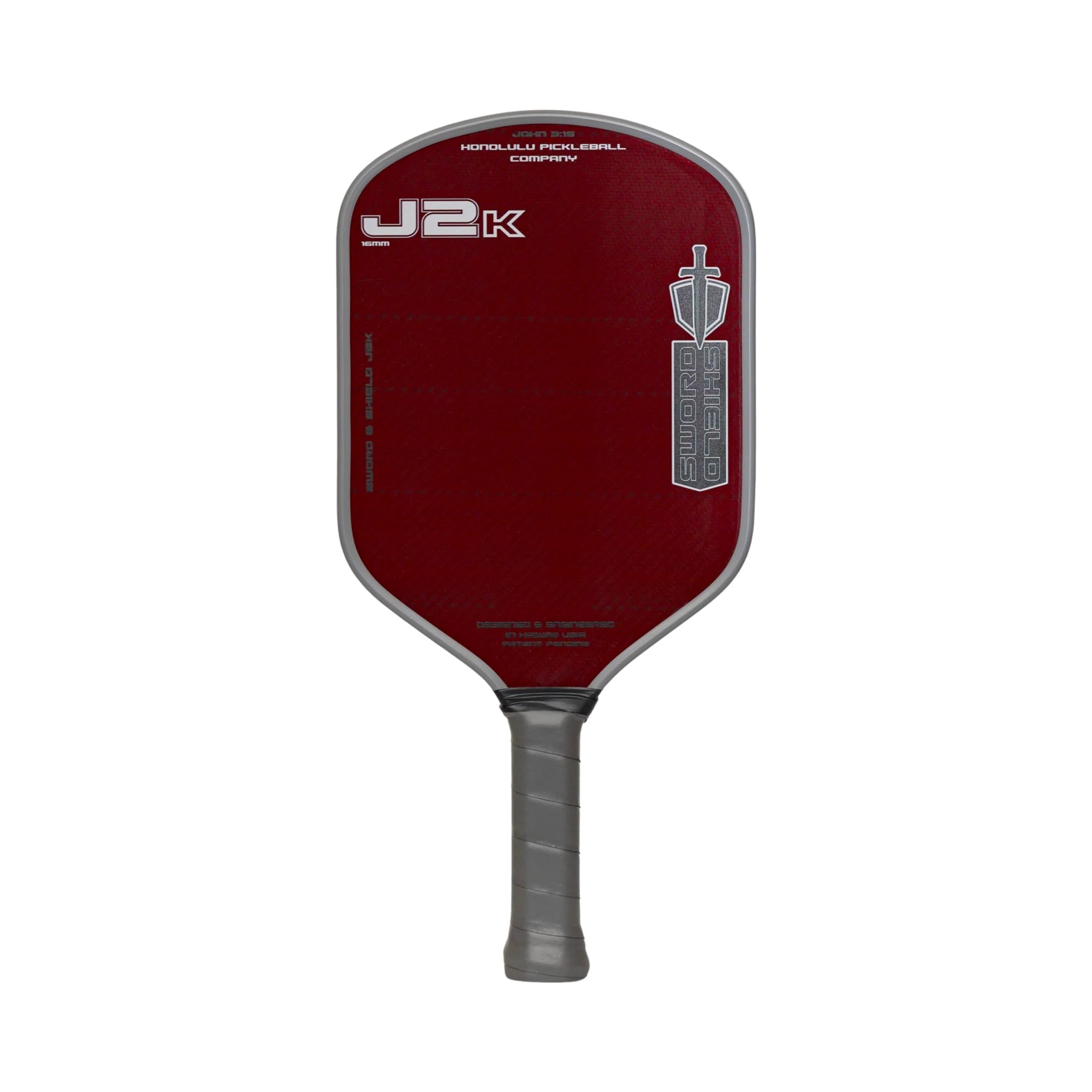 Premium Honolulu Sword & Shield J2K Pickleball Paddle - Lightweight Carbon Fiber with Cushion Grip - Perfect for Outdoor & Indoor Play, Tournaments & Recreational Games