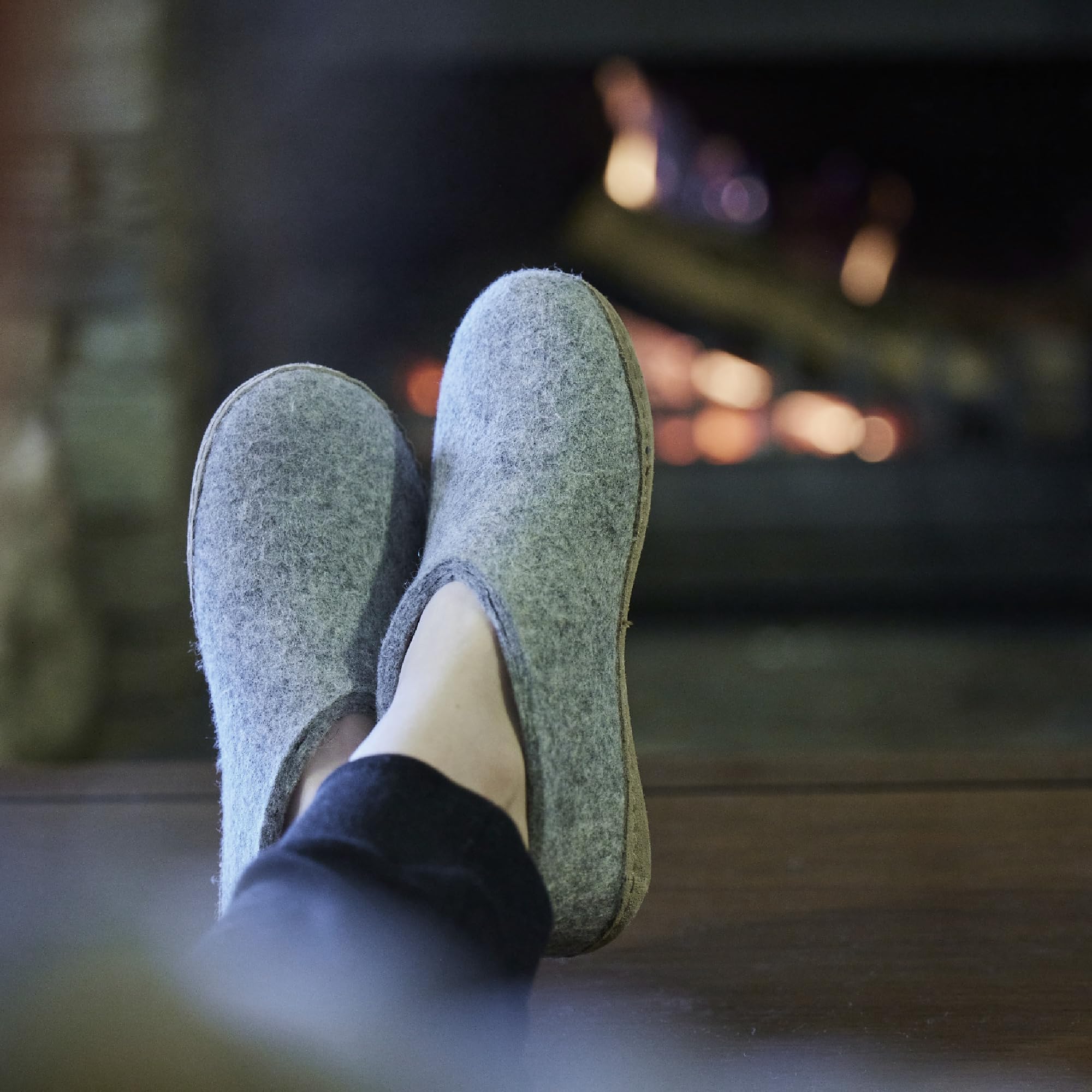 Glerups Genuine Leather Sole Wool Slippers - Cozy Indoor & Outdoor House Shoes for Men and Women - Perfect for Home, Office, and Relaxation