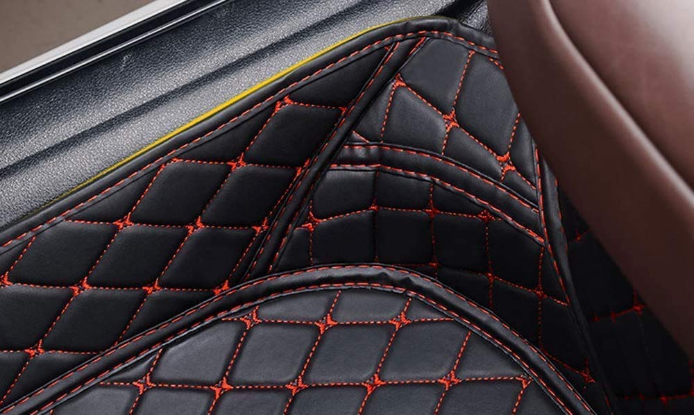 Premium All-Weather Car Floor Mats for Chrysler 200 (2012-2016) - Full Coverage Non-Slip Leather Liners in Red - Perfect for Daily Commuting & Road Trips