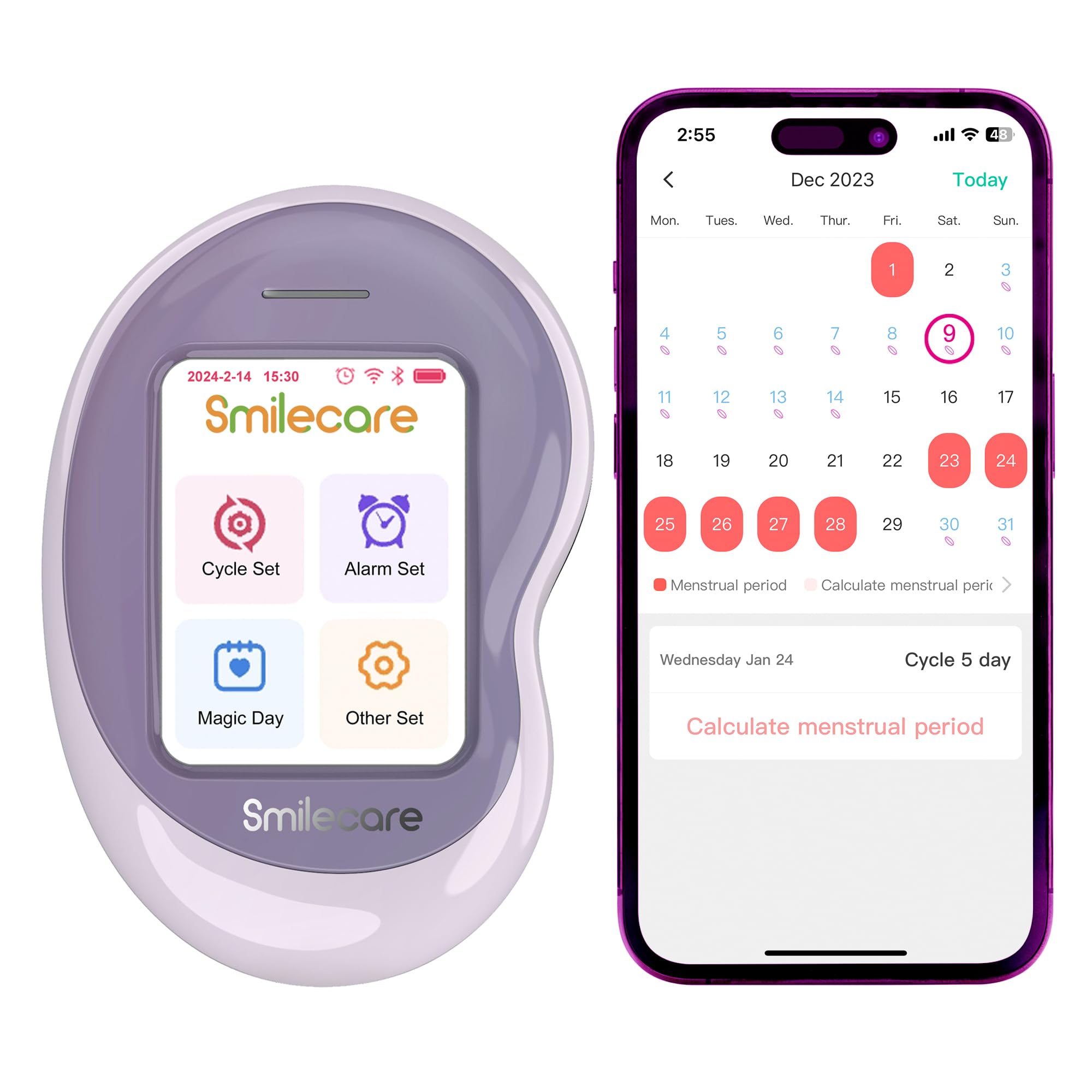 2-in-1 Fertility Monitor Kit with 20 Ovulation & 5 Pregnancy Test Strips - Smart App Tracking for Women Trying to Conceive (TTC) - Perfect for Home Use, Family Planning & Pregnancy Preparation