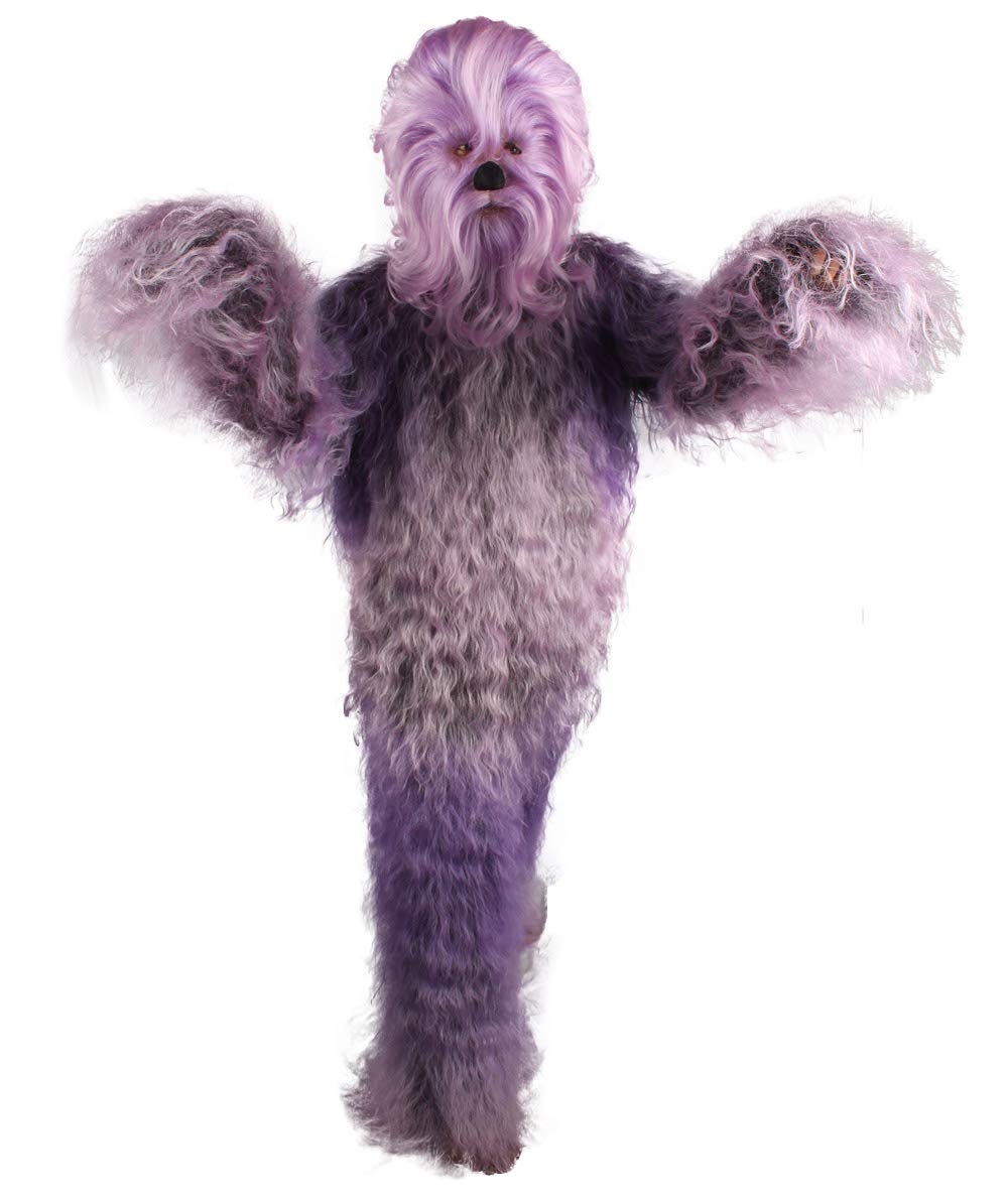 Purple Yeti Cosplay Costume & Wig - Halloween Hairy Warrior Ape Military Leader Resistance Fighter Outfit for Adults (Small/Medium, Multiple Colors) - Perfect for Halloween Parties, Cosplay Events & Themed Costume Contests