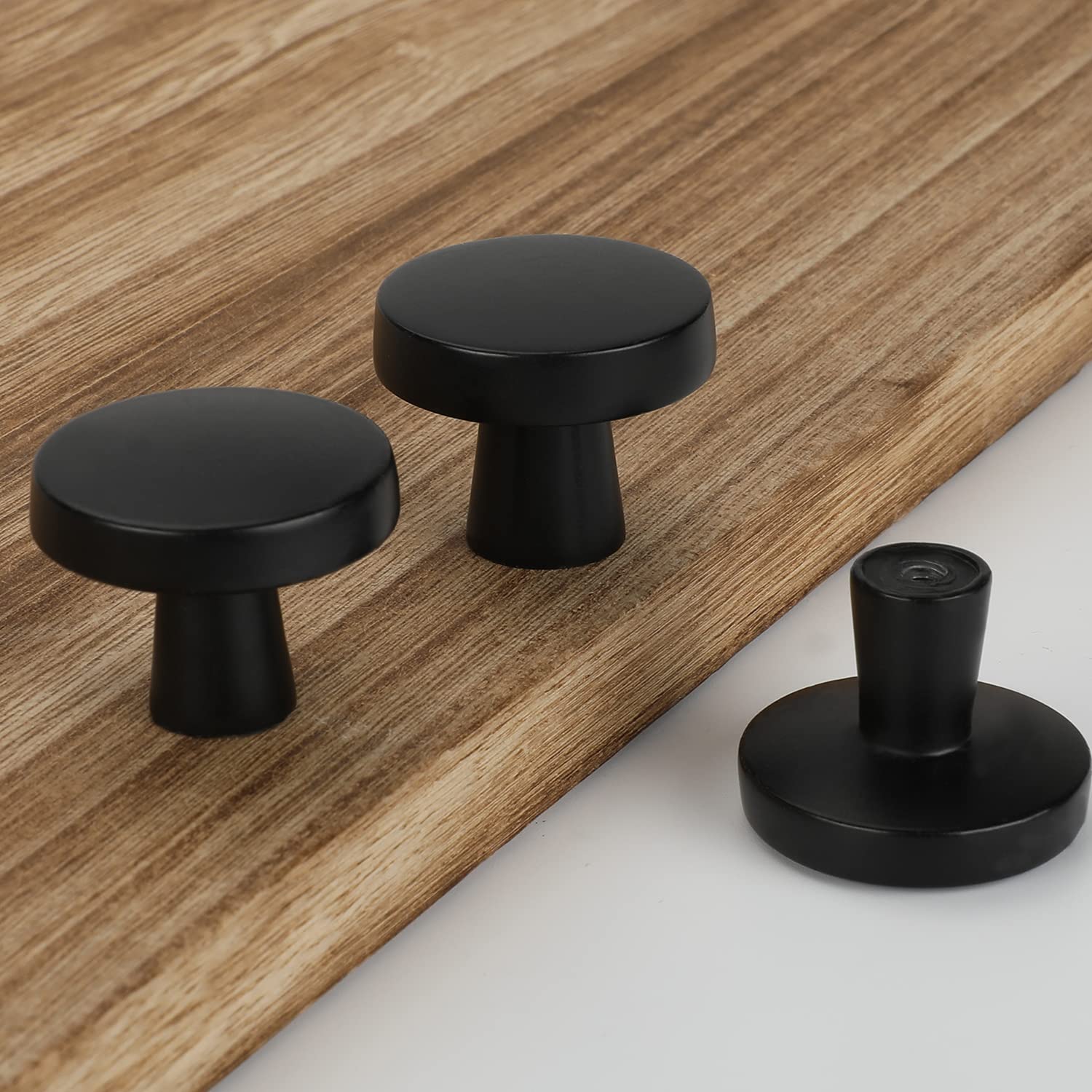 10 Pack Matte Black Cabinet Knobs - HD5310BK Zinc Alloy Drawer Pulls for Kitchen, Bathroom & Dresser