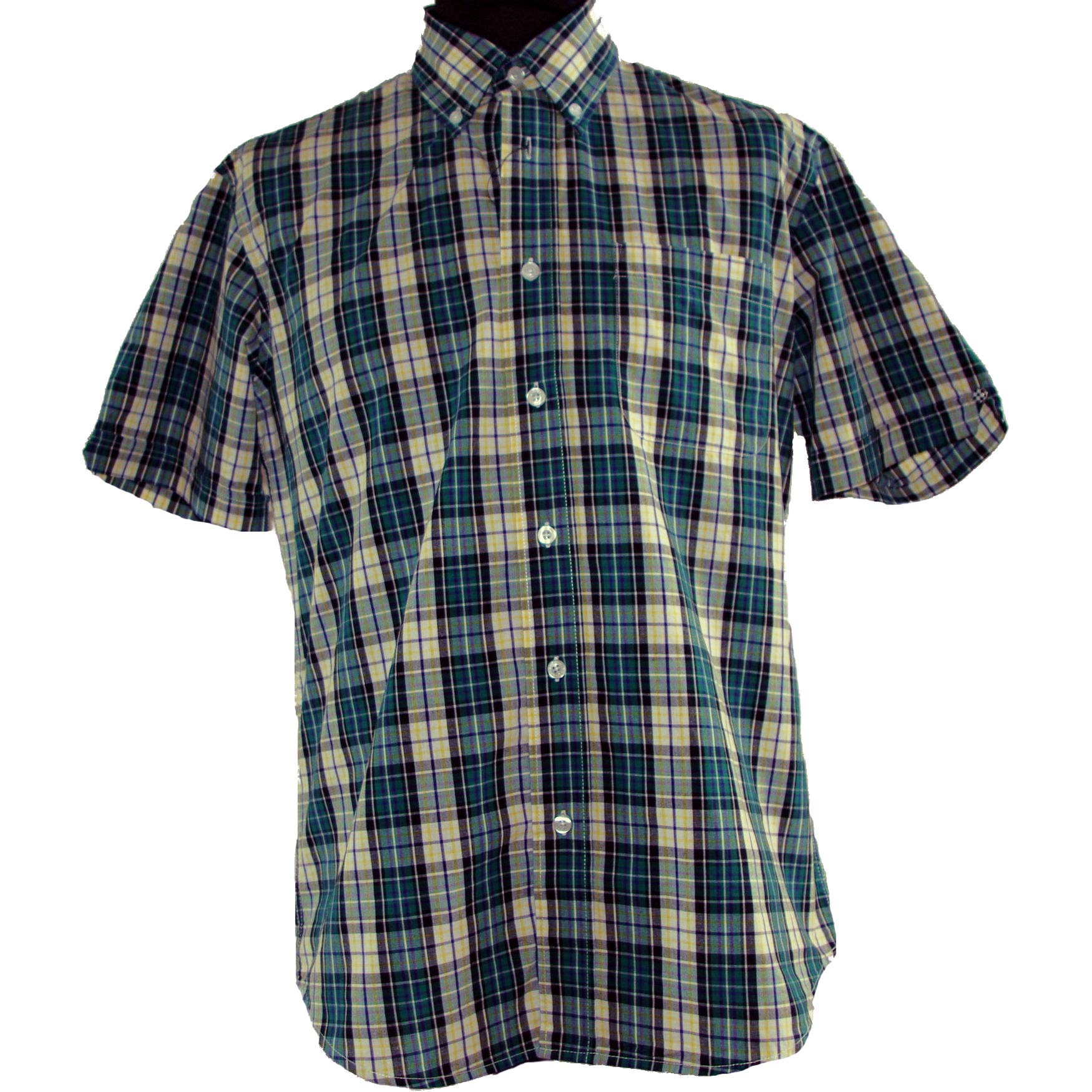 Warrior Clothing England Men's Retro Short Sleeve Button Down Shirt | Slim Fit Punk Style | Casual Wear, Concerts & Vintage Fashion