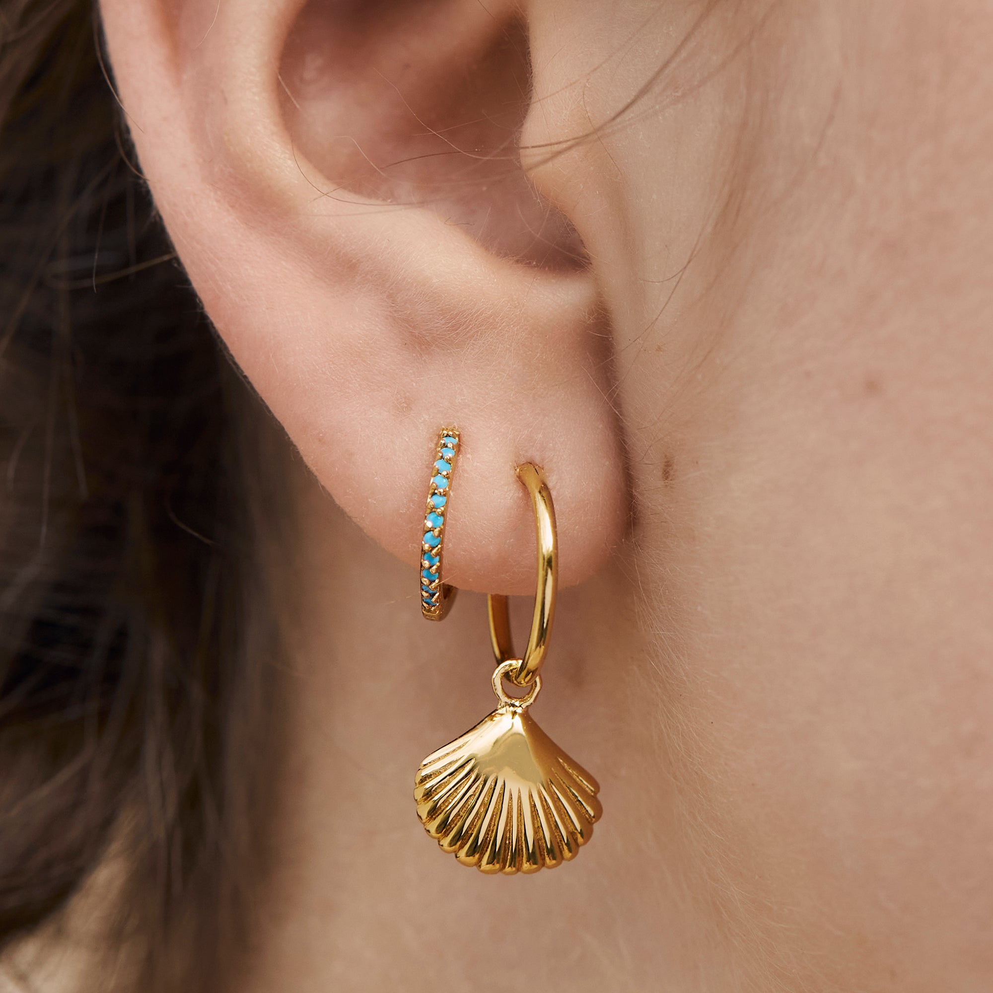 Gold Seashell Hoop Earrings for Women - Elegant Beach Jewelry for Summer, Vacations & Boho Style Outfits