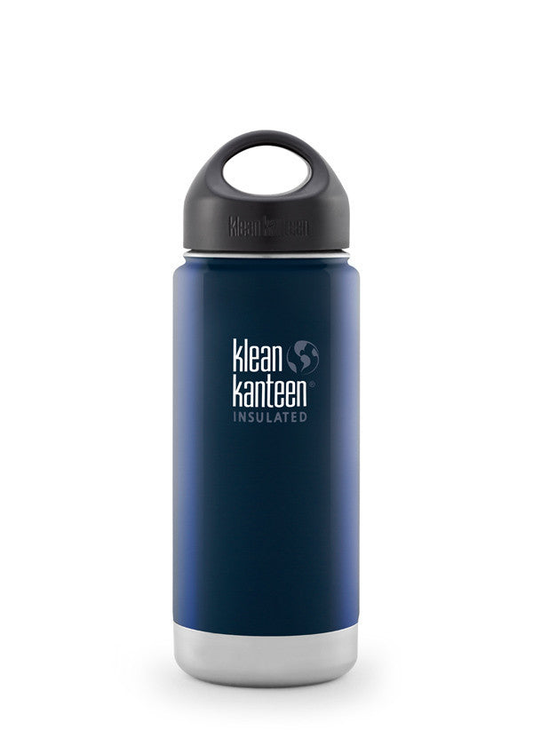Klean Kanteen 16oz (473mL) Vacuum Insulated Stainless Steel Water Bottle - Wide Mouth, BPA-Free, Hot & Cold Drink Thermos for Hiking, Gym, Office & Outdoor Activities