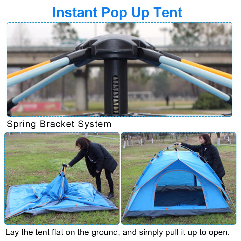 Pop Up Tent for 3-4 Person, Sofoges Instant Automatic Camping Tent with Double Layer Waterproof Design - Perfect for Family Hiking, Backpacking, Beach Trips & Outdoor Adventures