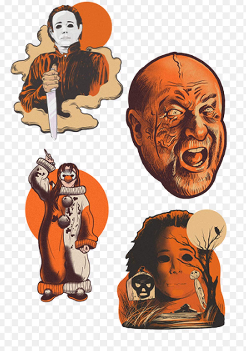 Officially Licensed Halloween Michael Myers The Return of Michael Myers Wall Art - 6 Piece Vintage Style Horror Movie Decor for Home, Theater Room & Halloween Party Decoration