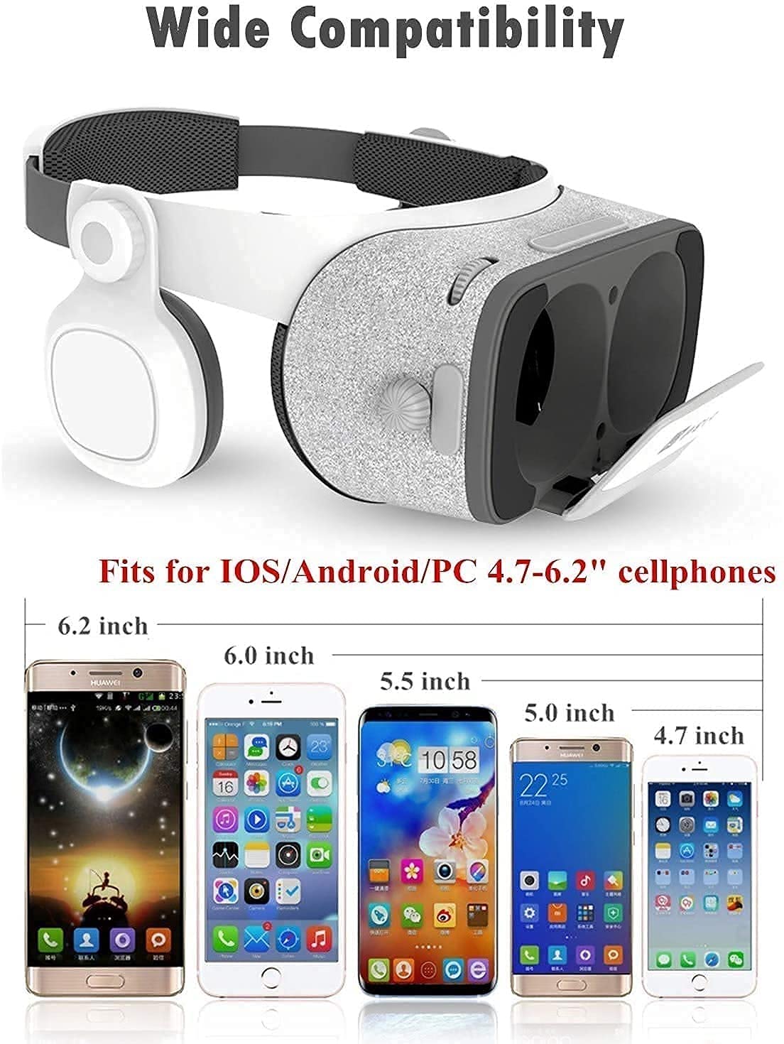 Best VR Headset for Movies & Gaming - 3D Virtual Reality Goggles with HiFi Headphones, 360° Surround Sound for Immersive Experience | Perfect for Home Entertainment, Travel & Virtual Tours