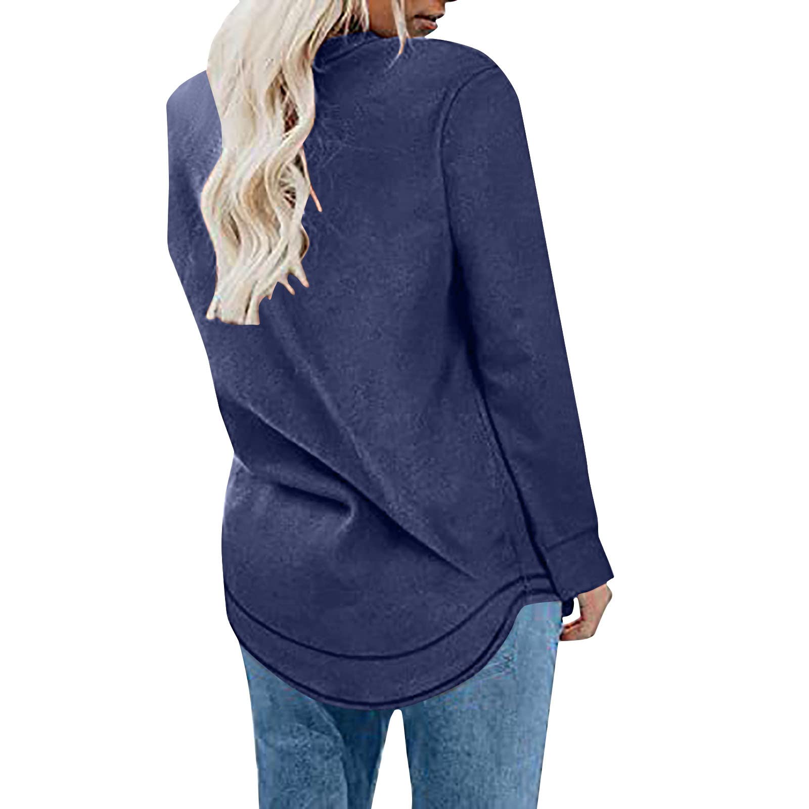 PBNBP Women's Long Sleeve Tunic Tops - Soft Crewneck Curved Hem Sweatshirts for Leggings | Fall Fashion Dressy Casual Shirts | Perfect for Work, Weekend & Layering