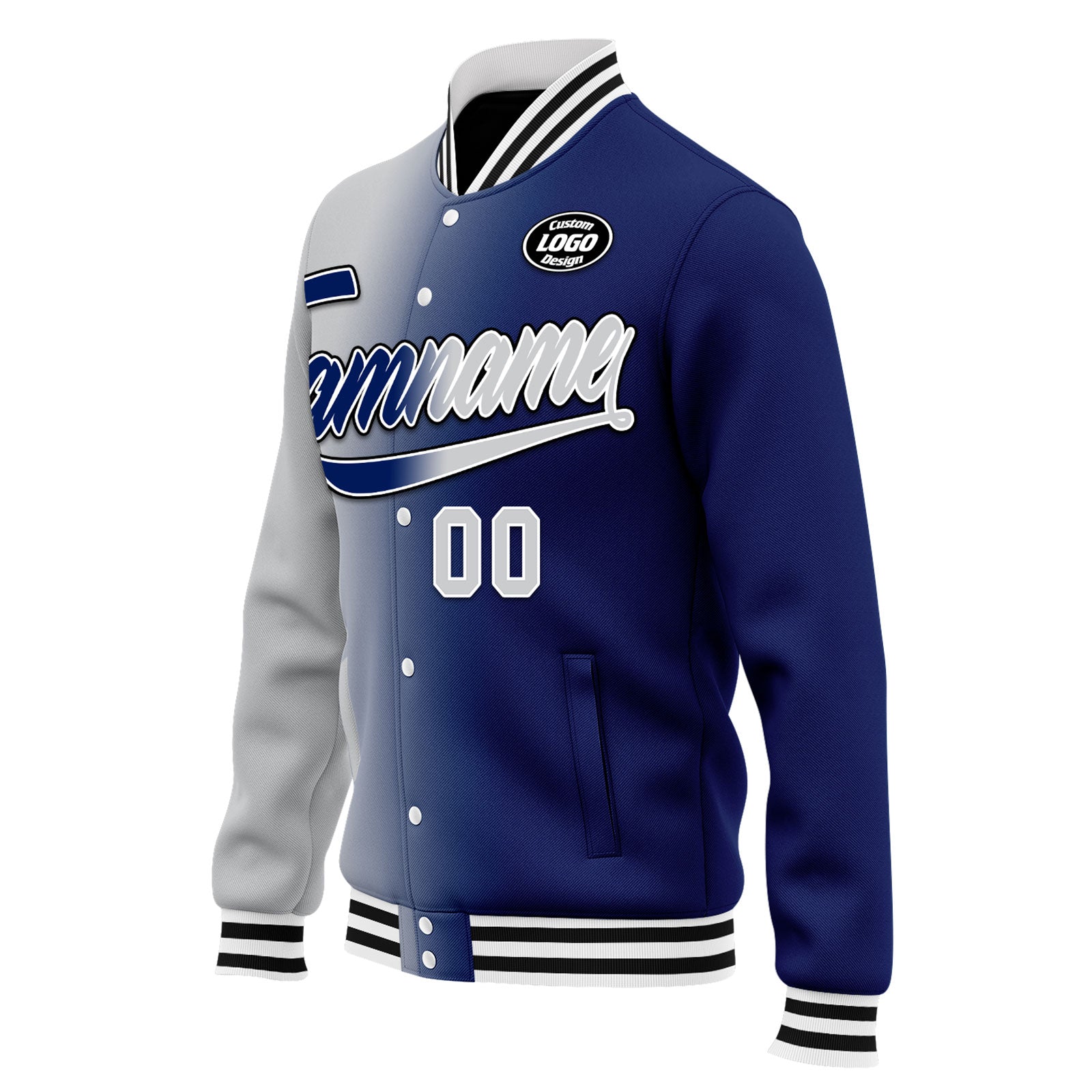 Custom Gradient Fashion Bomber Jacket - Full Snap Varsity Letterman Personalized Coat for Men & Women | Perfect for Casual Wear, Street Style & School Events (FZ005 D028015)