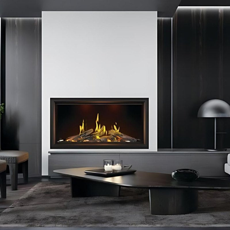 Napoleon 50-Inch Direct Vent Linear Gas Fireplace with Luminous Logs - Modern Tall Vector Design for Living Room, Bedroom, or Office Heating