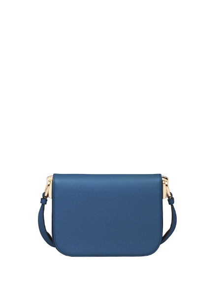 Prada Emblème Saffiano Leather Crossbody Bag for Women - Blue Luxury Designer Handbag for Work, Travel & Evening Events