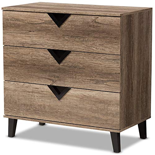 BOWERY HILL 3 Drawer Modern Dresser in Light Brown - Stylish Bedroom Storage Solution for Small Spaces & Apartments