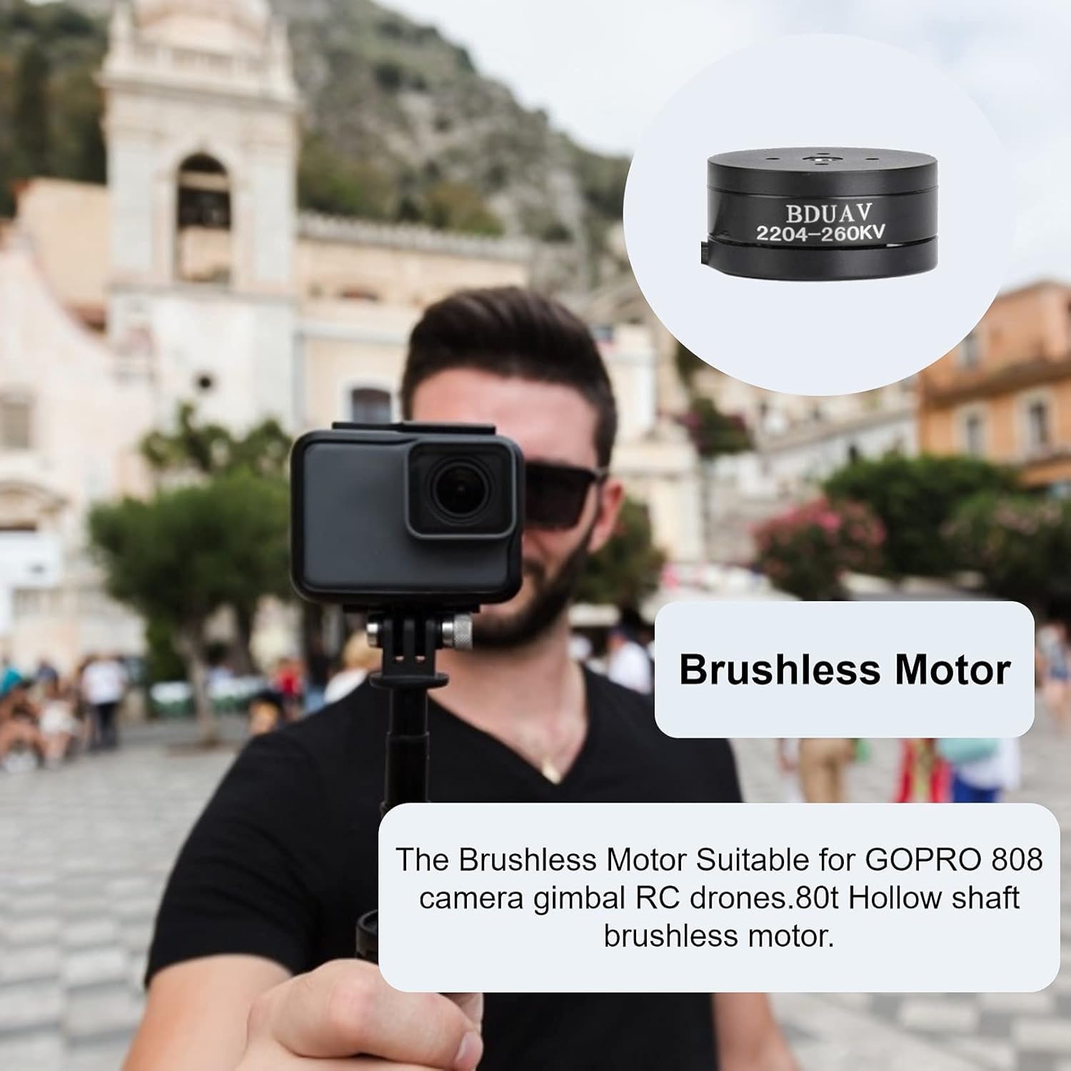 2204 Brushless Motor for Drones - 260KV, 80T 1.3A Hollow Shaft, Low Noise & Power Efficient - Perfect for Gimbal RC Drones & Camera Stabilizers (1pc) - Ideal for Aerial Photography, FPV Racing & Outdoor Drone Upgrades