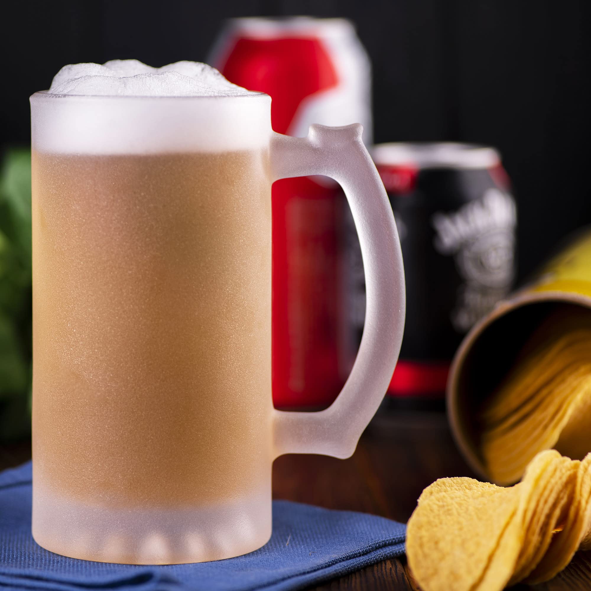 Superhero Sandblasted Glass Beer Stein - Personalized Comic Book Beer Mug for Men, Unique Gamer & Geek Gifts, Customizable Groomsmen Present - Perfect for Birthday, Father's Day, Bachelor Party & Comic-Themed Events