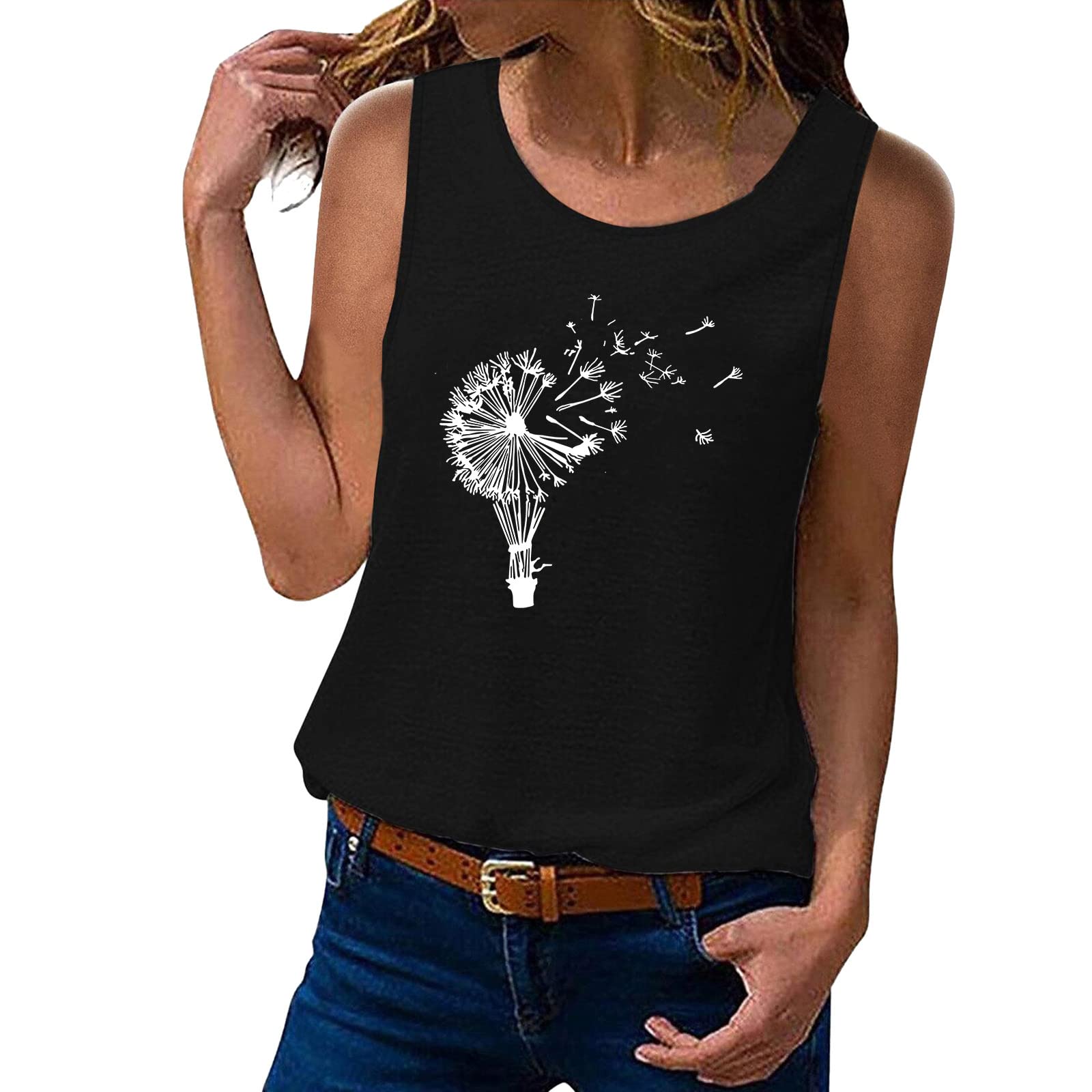Women's Summer V-Neck Sleeveless Tank Tops - Basic Casual Split Side T-Shirts for Beach, Yoga & Everyday Wear