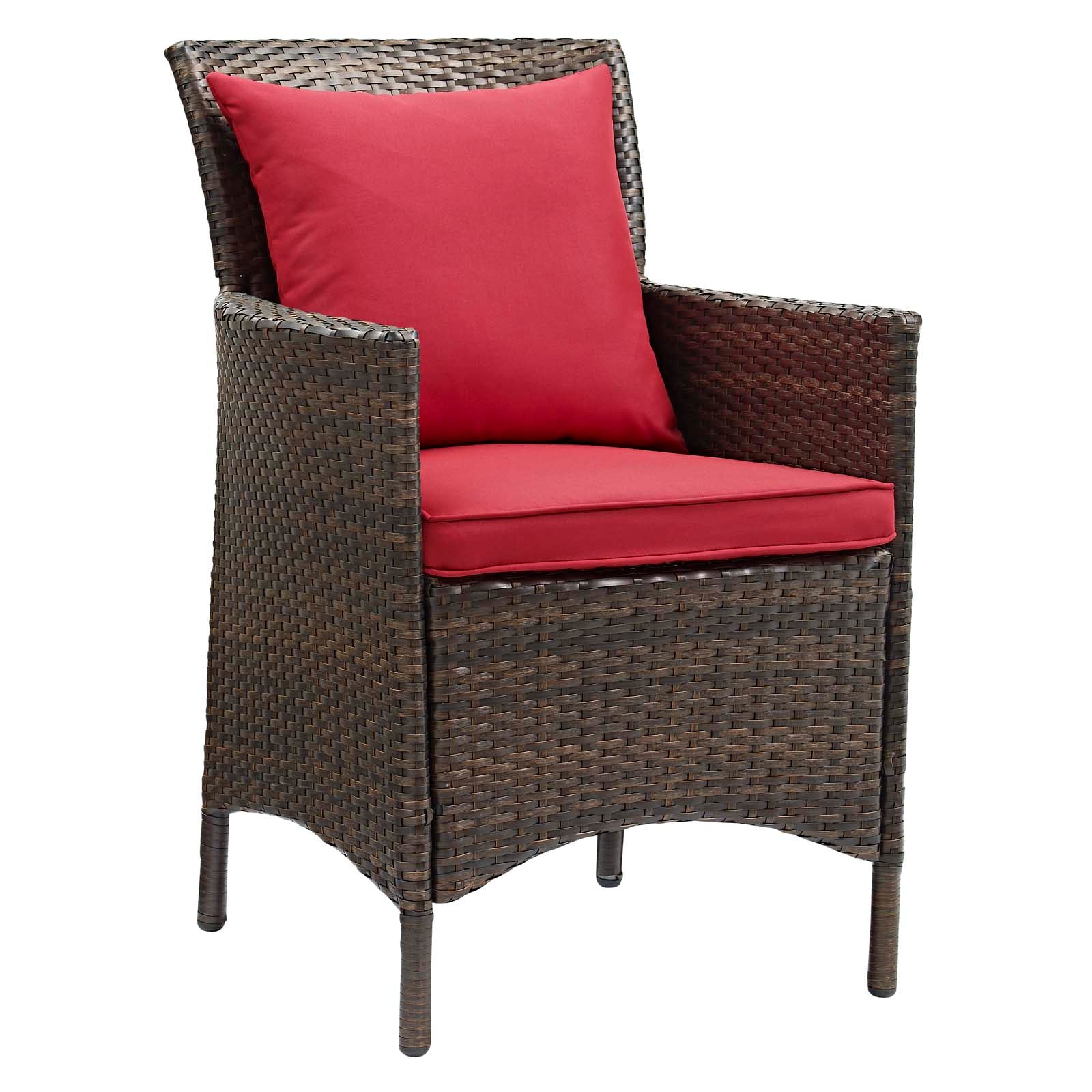 4-Piece Outdoor Wicker Rattan Dining Armchair Set - Weather-Resistant Patio Furniture for Garden, Poolside & Backyard Dining