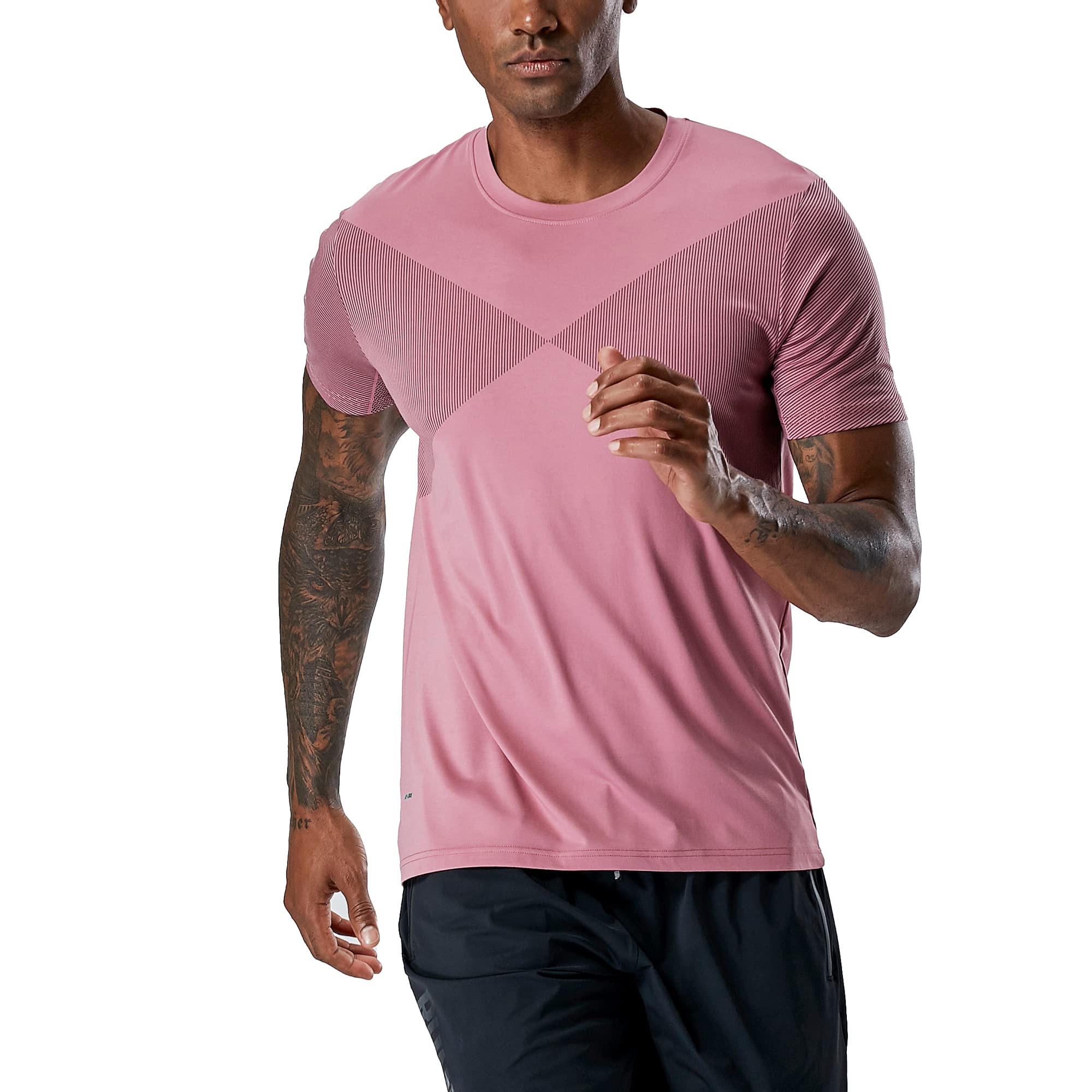 Men's Moisture Wicking Workout Shirts - Slim Fit Short Sleeve Crew Neck T-Shirts for Gym, Running & Active Lifestyle