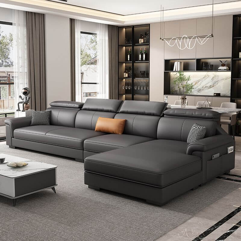 L-Shaped & Straight Sectional Sofa with Right-Hand Facing Chaise, Hidden Support Legs - Perfect for Small Spaces, Apartments & Modern Living Rooms