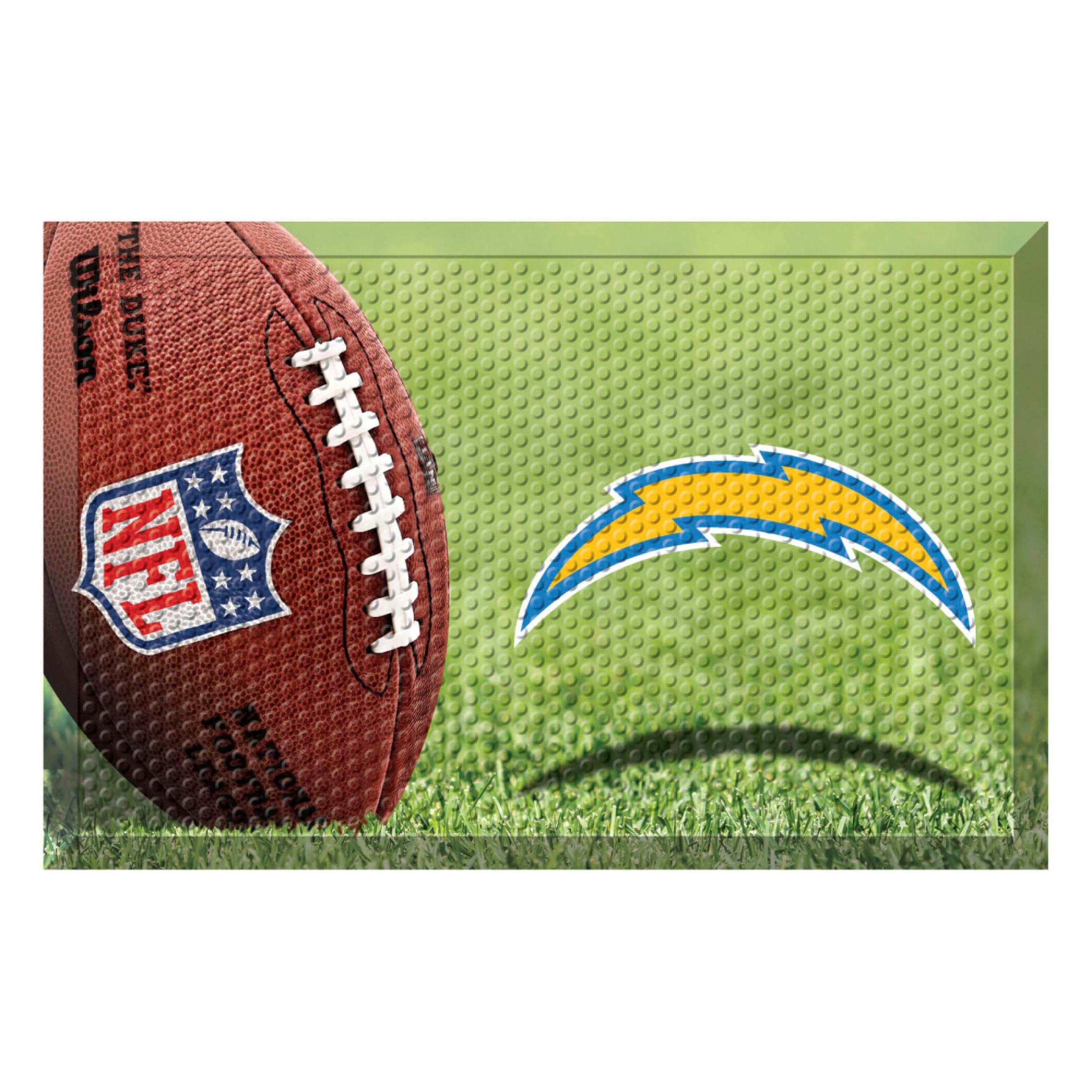 Los Angeles Chargers Rubber Scraper Door Mat for Home & Office