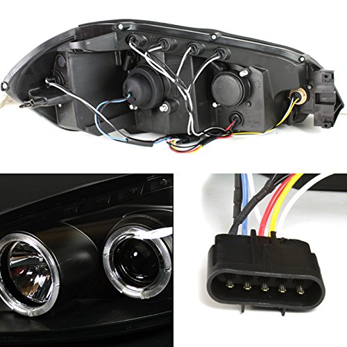 AKKON Black Smoked LED Halo Headlights & LED Tail Lights for 2006-2013 Chevy Impala - Upgrade Your Car Lighting for Night Driving & Enhanced Style