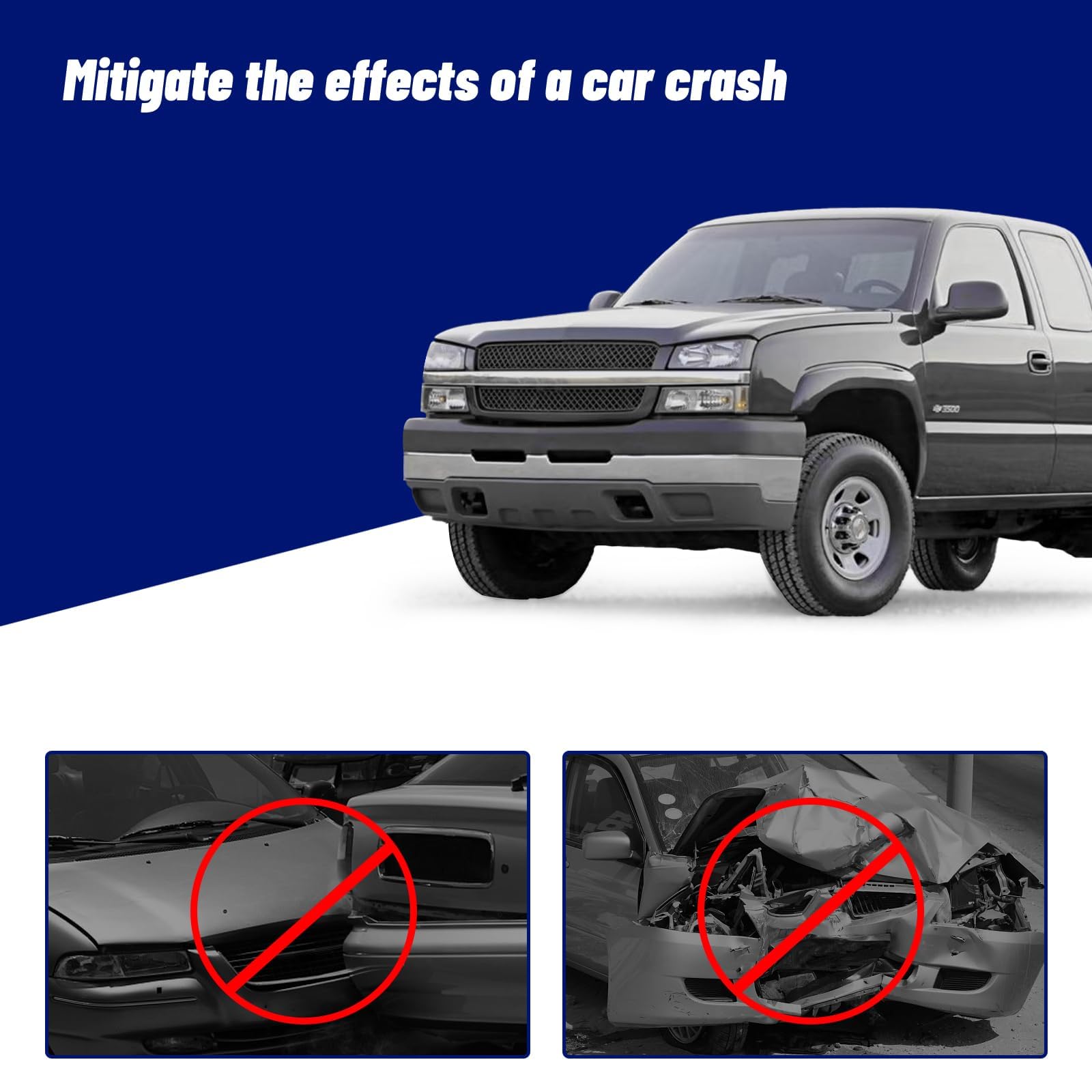 Chrome Front Grille Compatible with 2003-2007 Chevy Silverado 1500/1500HD/2500/2500HD/3500 Classic - GM1200514 | Upgrade Your Truck's Style for Off-Road & Show Car Events