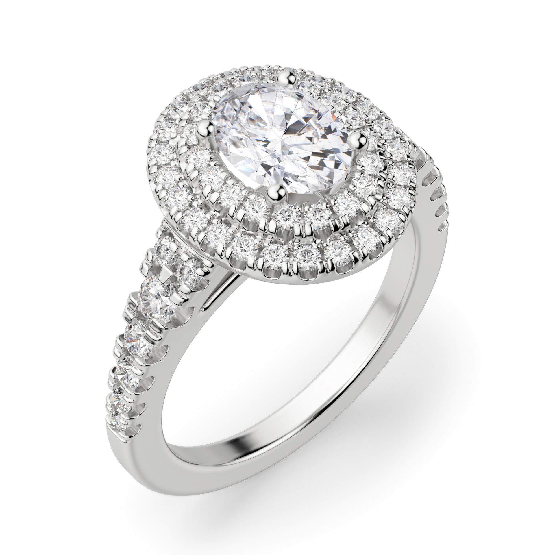 Almeria Oval Cut 2.00CT VVS1 Colorless Moissanite Engagement Ring in 925 Sterling Silver - Perfect Promise & Wedding Ring for Her, Ideal Gift for Anniversaries & Special Occasions