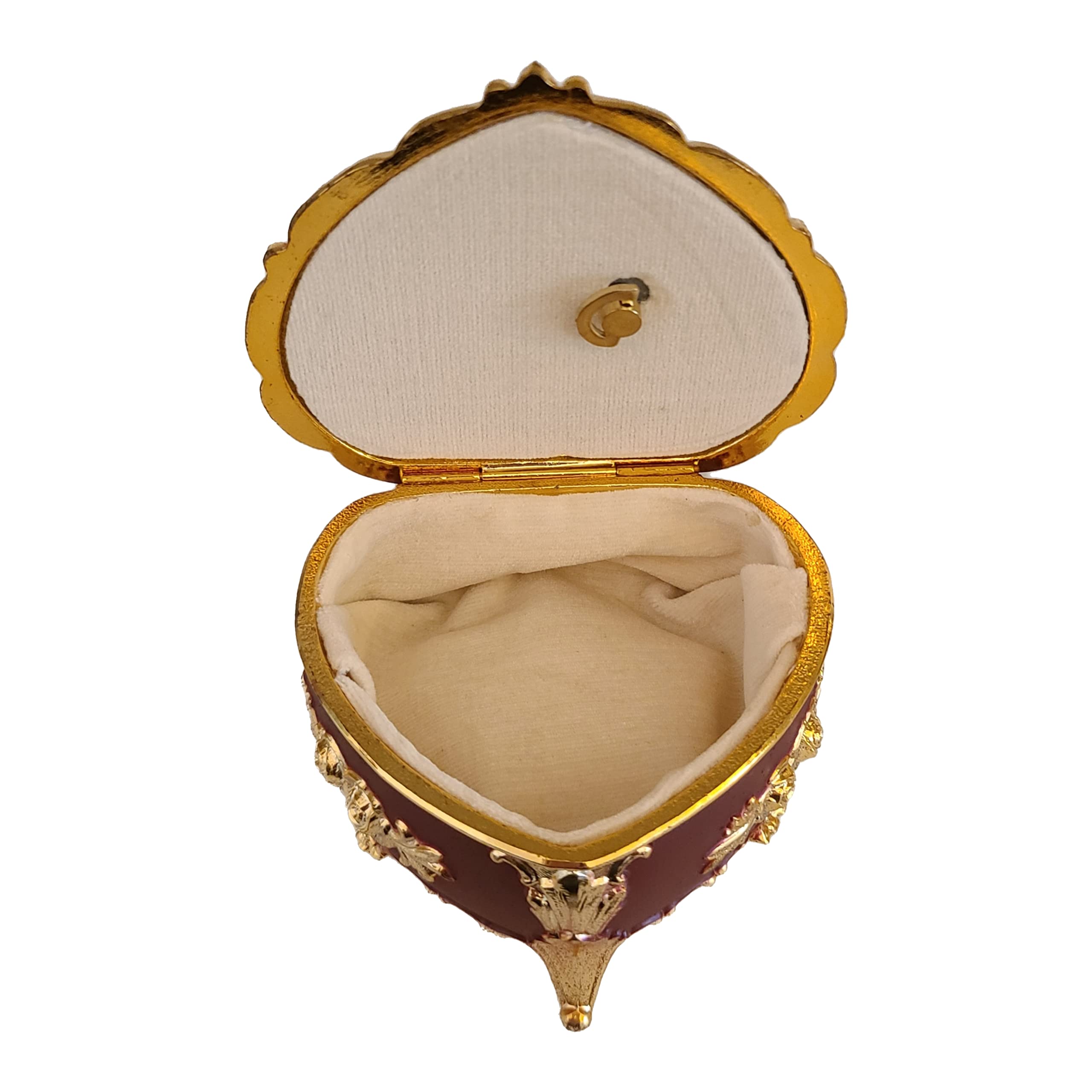 Elegant Red Heart Swarovski Crystal Cameo Music Jewelry Box with Bolero Melody - Perfect for Romantic Gifts, Wedding Favors & Home Decor
