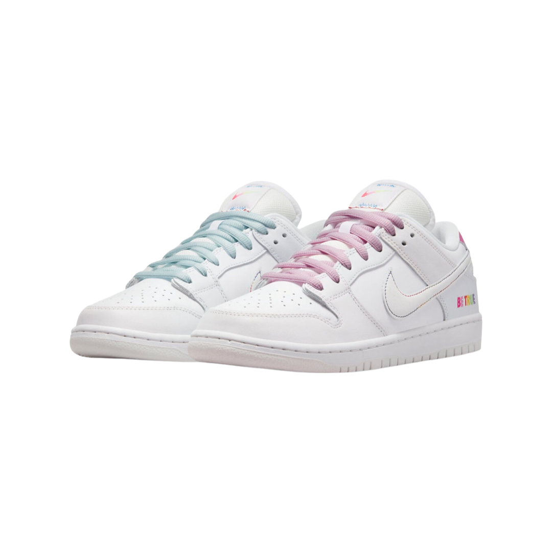 Nike Dunk Low Be True White Summit Rainbow Sneakers - LGBTQ+ Pride Shoes for Men & Women - Casual Streetwear & Running Shoes for Everyday Wear