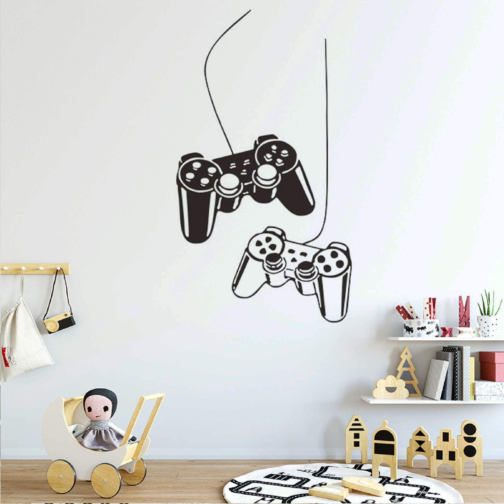 Game Controller Wall Decal - Vinyl Sticker for Boys Bedroom & Playroom Decor - Gaming Room Wall Art Mural - Perfect for Gamer Themed Rooms & Home Decoration