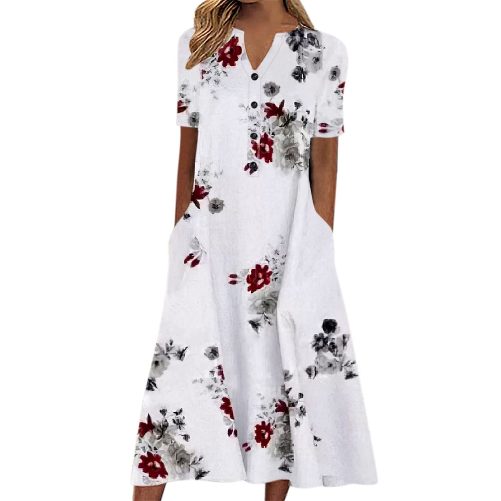Flattering High Waist T-Shirt Dress for Women - Sexy Boho Hawaiian Style That Conceals Belly Fat | Casual Summer Dress for Beach, Vacation & Everyday Wear