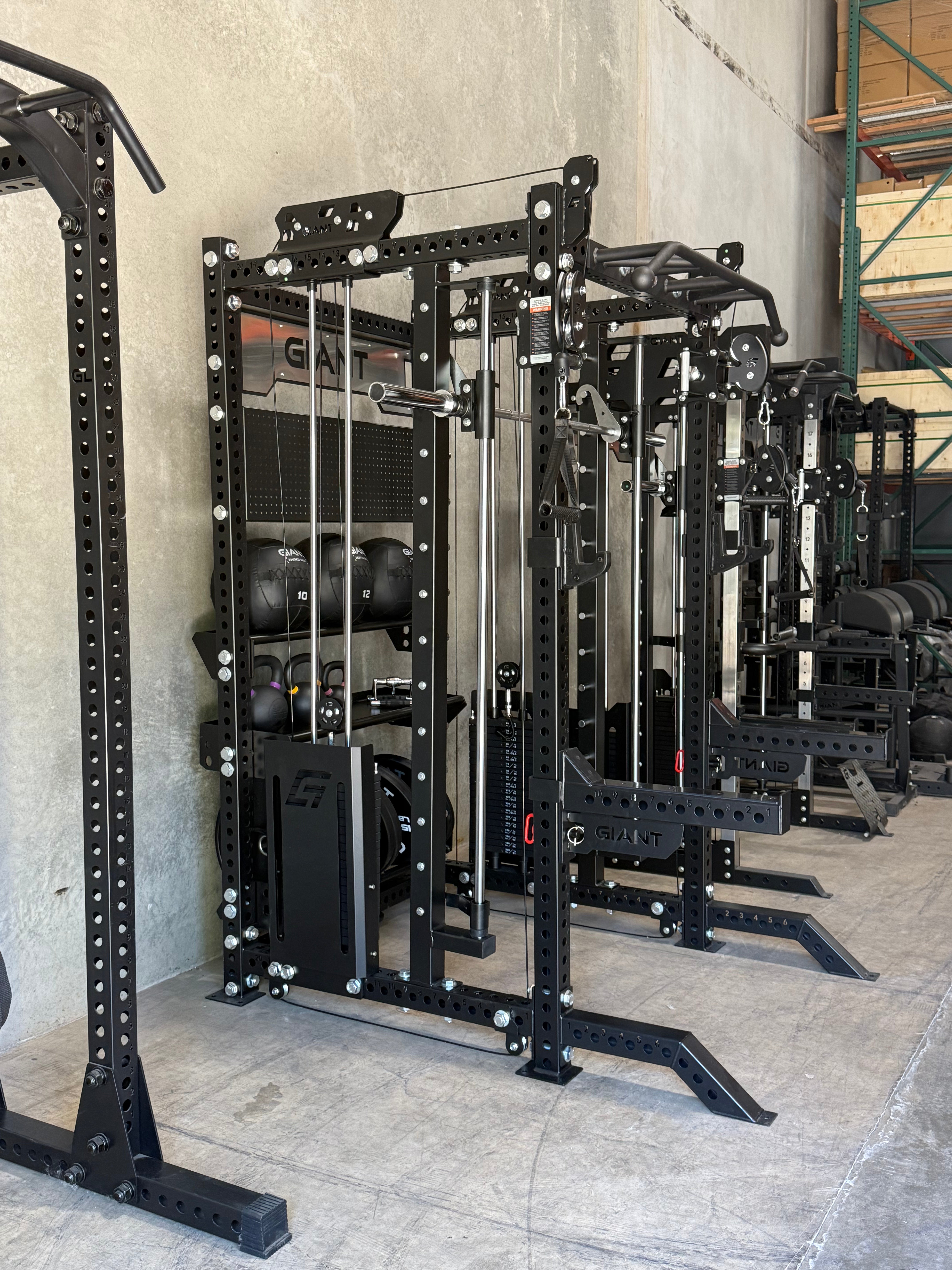 GIANT Grizzly Half Rack Functional Trainer with Smith Machine - Premium Home Gym Equipment for Strength Training & Weightlifting | Perfect for Home Workouts & Personal Fitness Studios