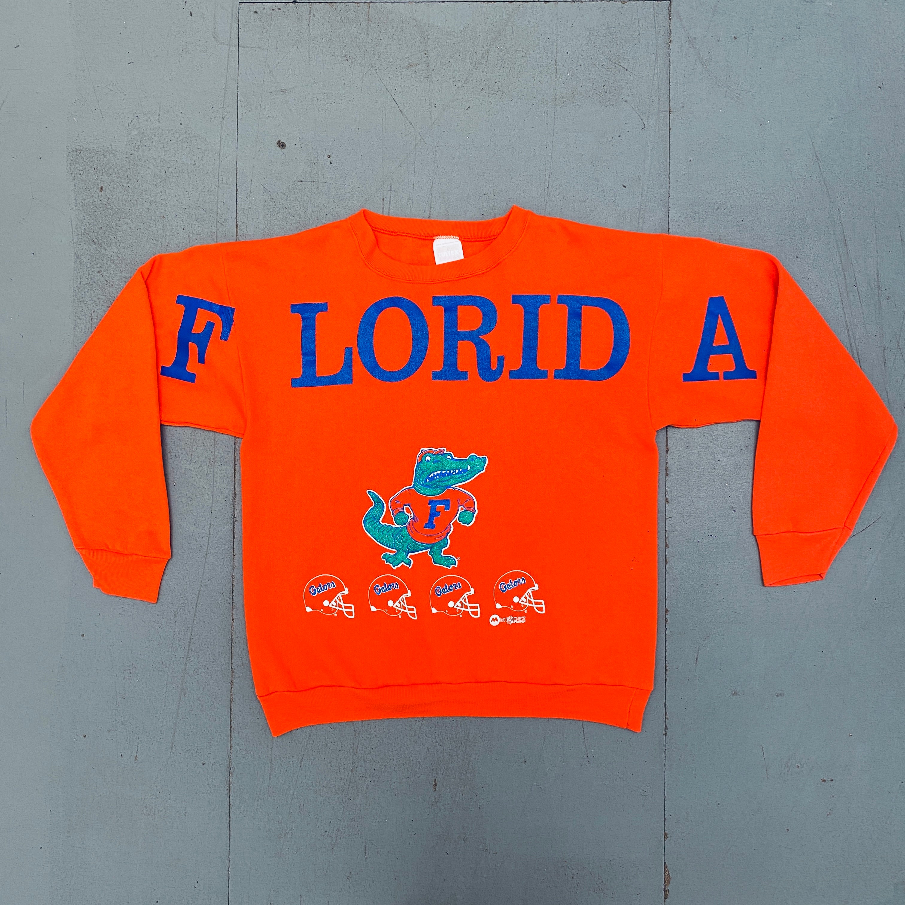 Florida Gators 1990s Vintage Oversized Graphic Spellout Sweatshirt - L/XL - Retro College Fan Gear for Game Day & Casual Wear