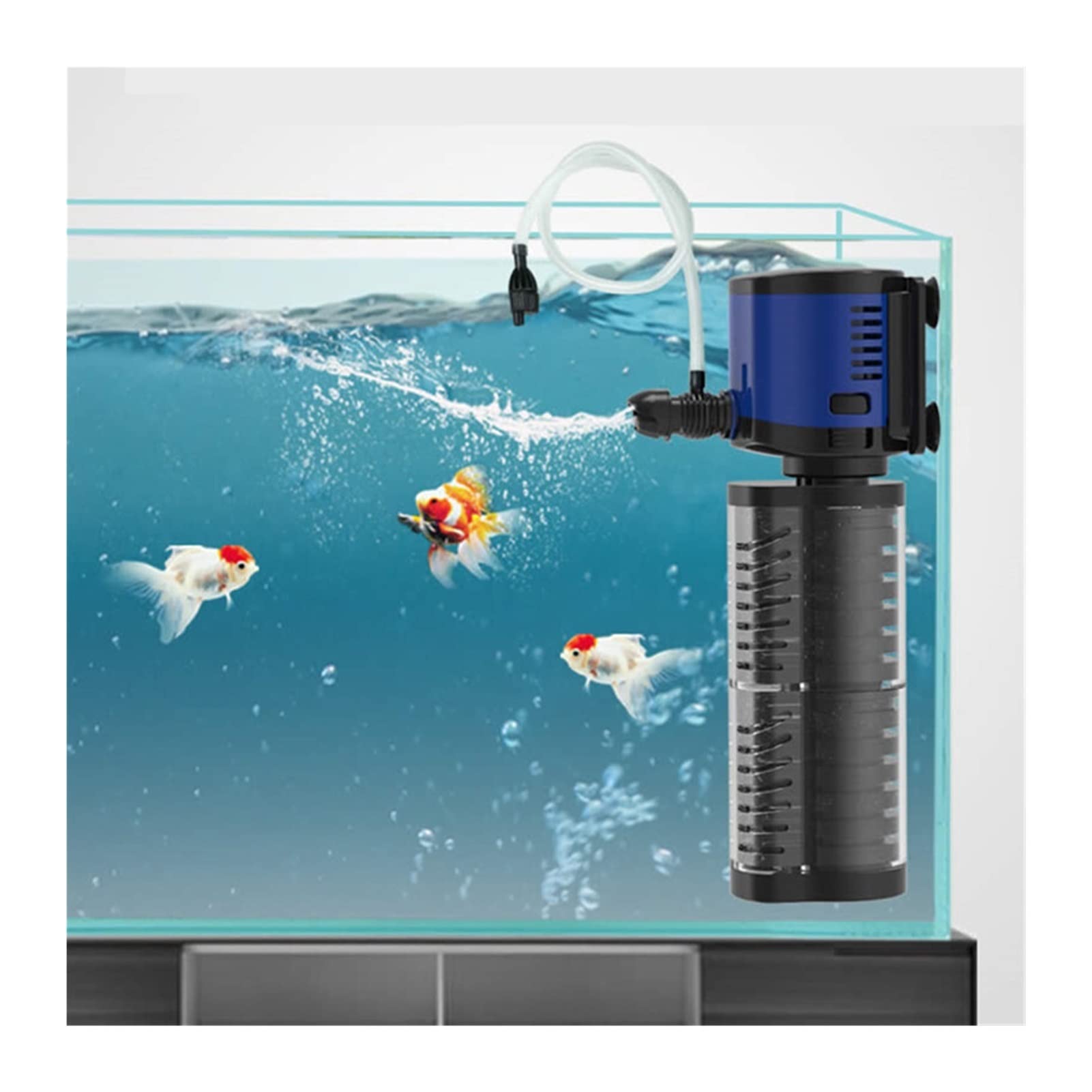 ZJYUUJE Ultra-Quiet Built-in Aquarium Filter Pump - Triple Filtration System for Fish Tanks, Turtle Tanks & Mini Aquariums | Water Purifier & Oxygenator for Home, Office & Pet Store Use