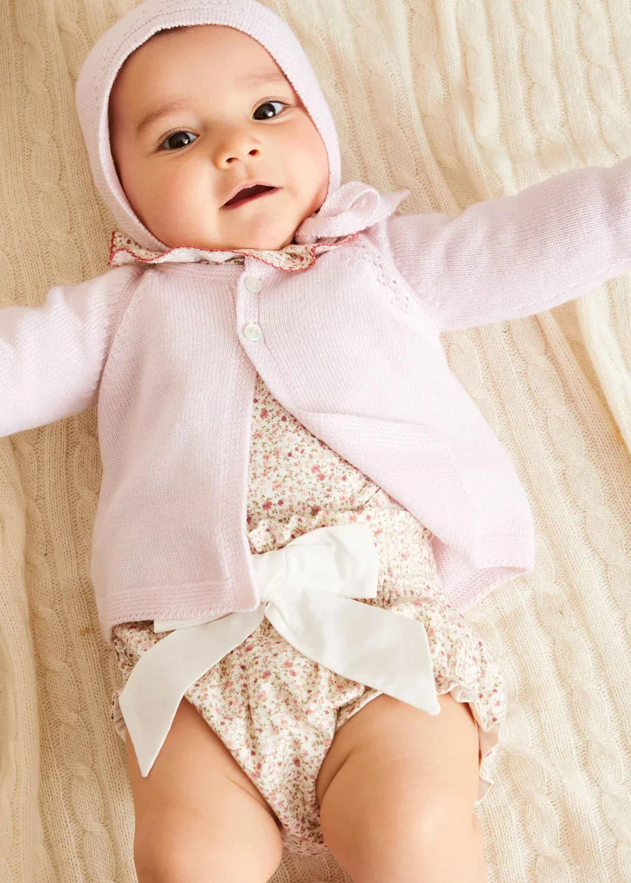 Pink Baby Bonnet for Newborns & Infants - Soft Cotton Sun Hat for Girls & Boys (Sizes S & L) - Perfect for Outdoor Play, Beach, and Photo Shoots