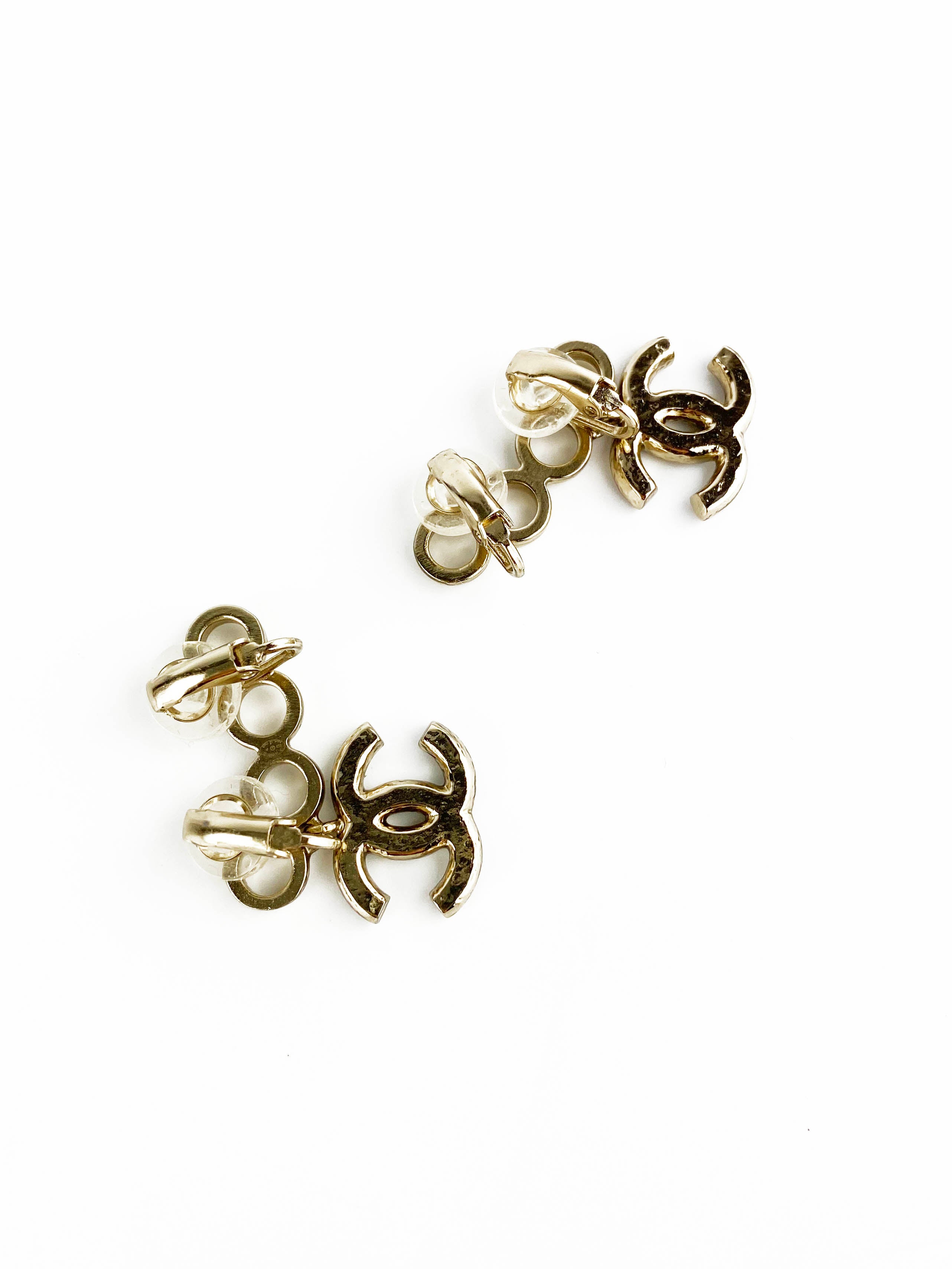 Chanel Coco Logo Clip-On Earrings for Women - Fashion Gold-Tone Statement Earrings for Parties, Weddings & Special Occasions