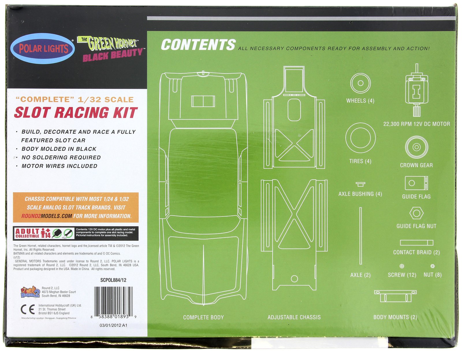 Polar Lights POL884/12 1/32 Scale Green Hornet Black Beauty Slot Car Race Set - High-Speed Slot Racing for Collectors & Hobbyists | Perfect for Home Tracks & Competitive Racing Events