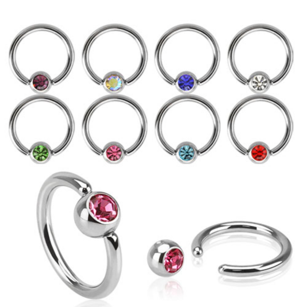 Press Fit Gem WildKlass Ball Captive Bead Ring - Handmade Jewelry for Body Piercing - Perfect for Cartilage, Nose, Lip & Ear Piercings