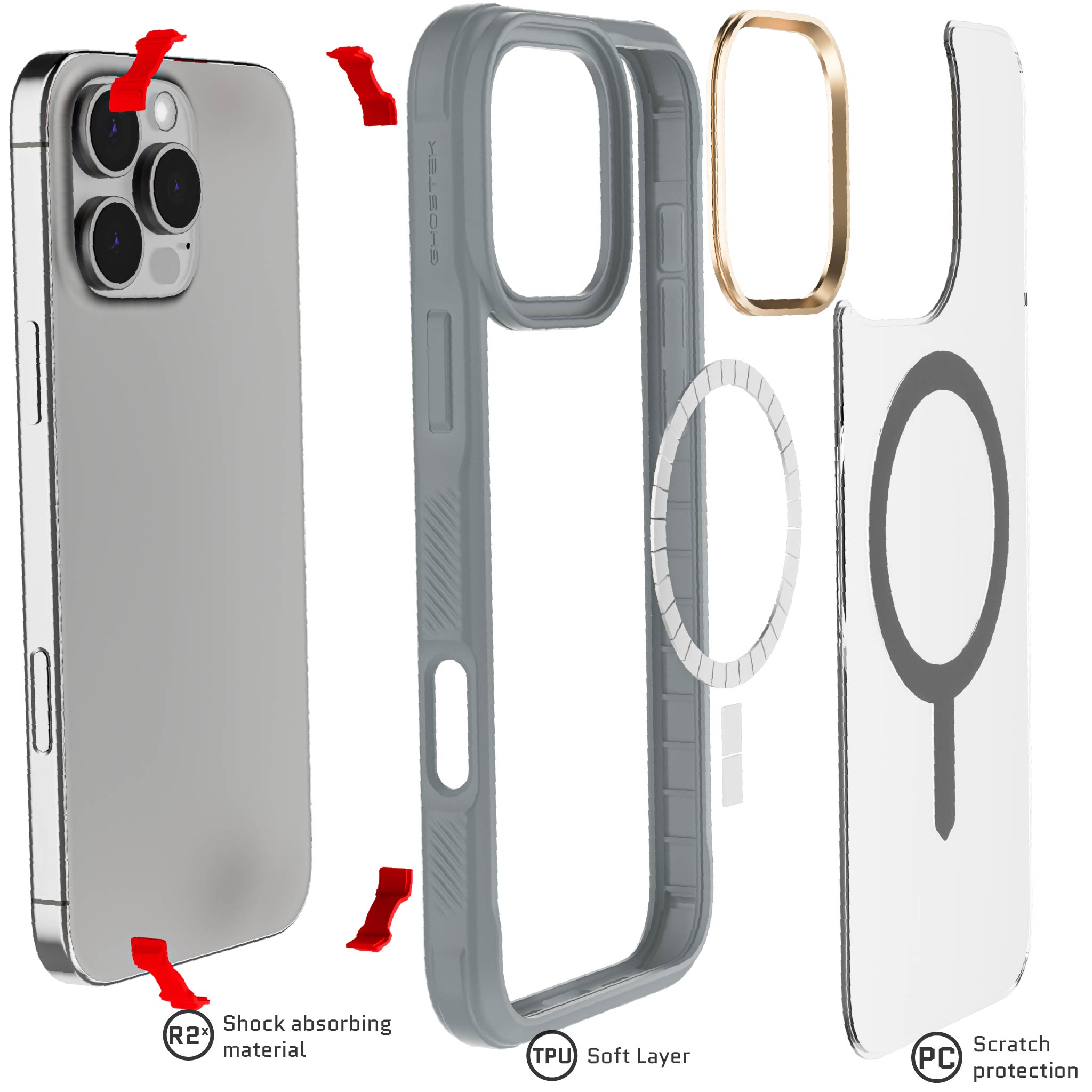 iPhone 16 Series Clear MagSafe Protective Cases - Shockproof & Anti-Scratch Cover for iPhone 16/16 Pro/16 Pro Max | Perfect for Everyday Use, Travel & Outdoor Activities