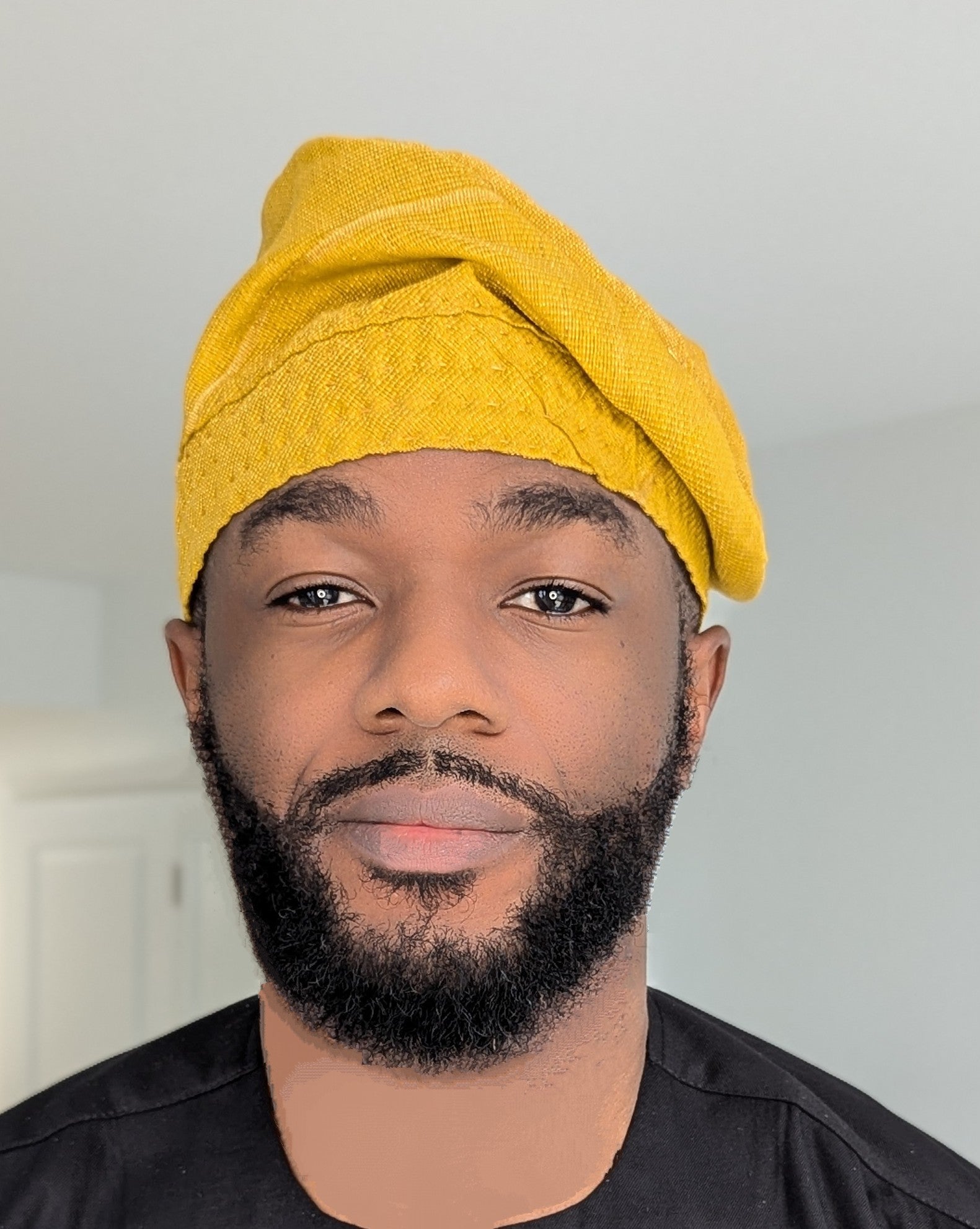 Handwoven Gold Aso Oke Ataare Cap - Traditional Nigerian Kufi Fila Hat for Men | Perfect for Weddings, Cultural Events & Special Occasions | DPAHAGA55