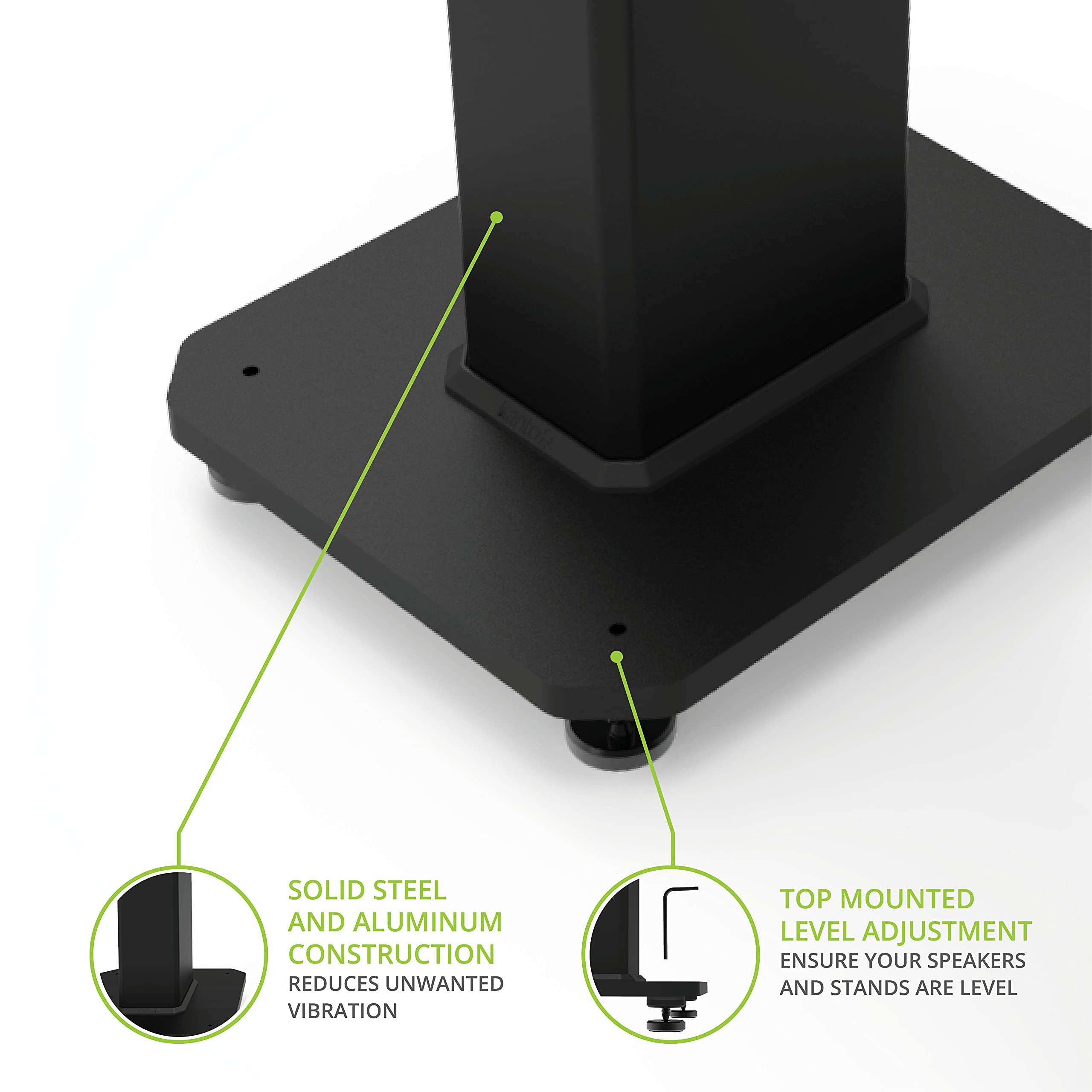 Kanto SX26 Universal Fillable Speaker Floor Stands for Bookshelf Speakers | 26