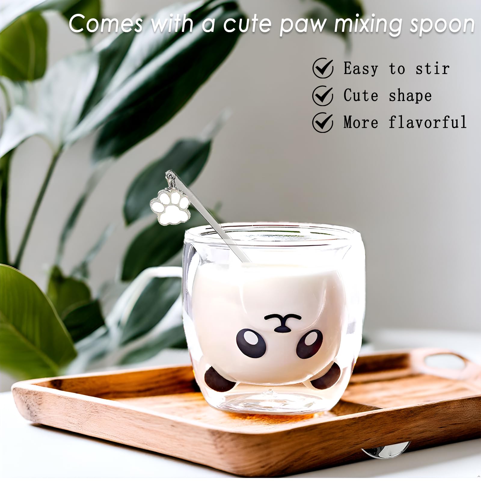 Cute Panda Mug - Double Wall Insulated Glass Coffee Cup for Espresso, Tea & Milk - Kawaii Panda Design - Perfect Birthday & Christmas Gift - Ideal for Home, Office & Gifts