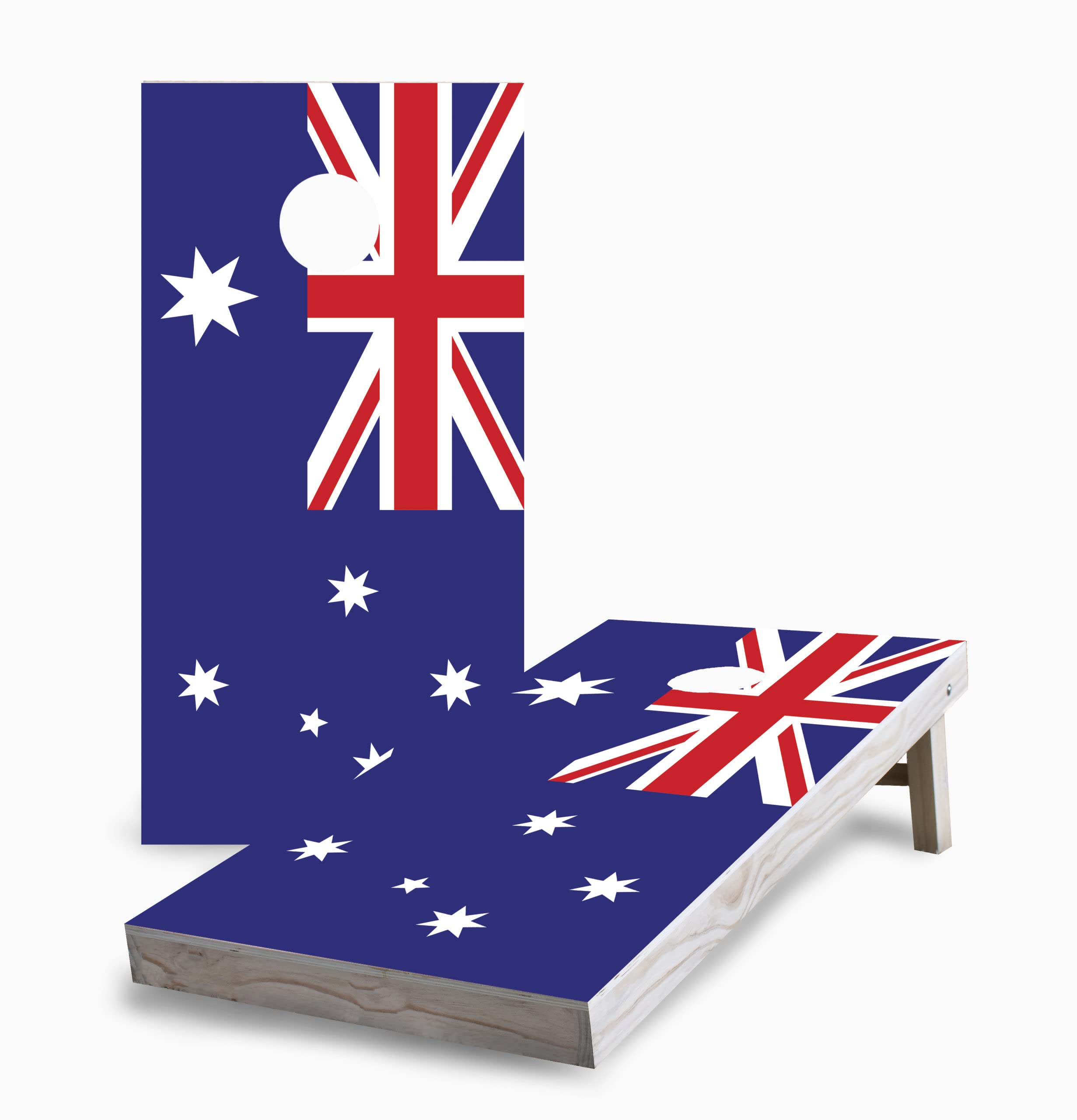 Skip's Garage Australian Flag Corn Hole Board Set - Includes 2 Boards, 8 Bags & Accessories - Outdoor Lawn Games for Backyard Parties, BBQs & Tailgating