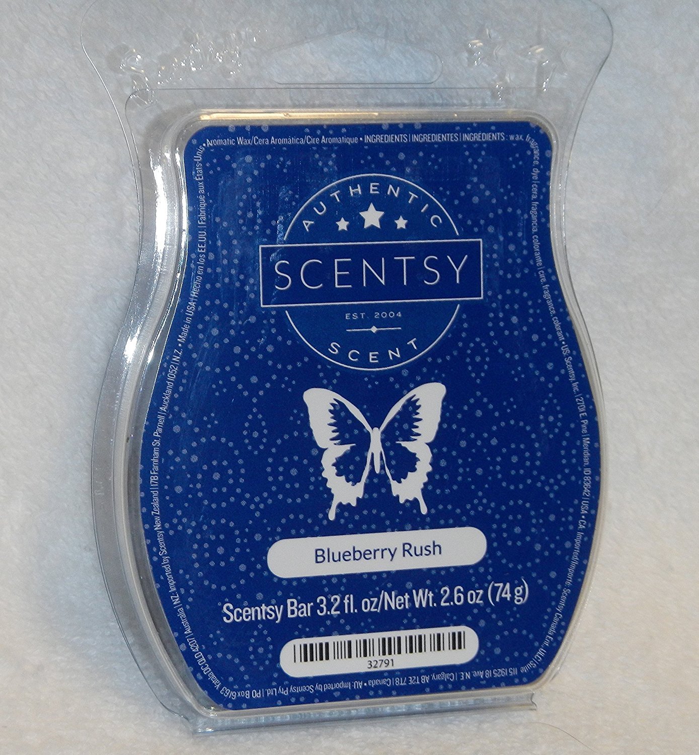 Scentsy Blueberry Rush Bar Wickless Candle Tart Warmer Wax - 3.2 Fl Oz (8 Squares) - Perfect for Home, Office & Aromatherapy Relaxation