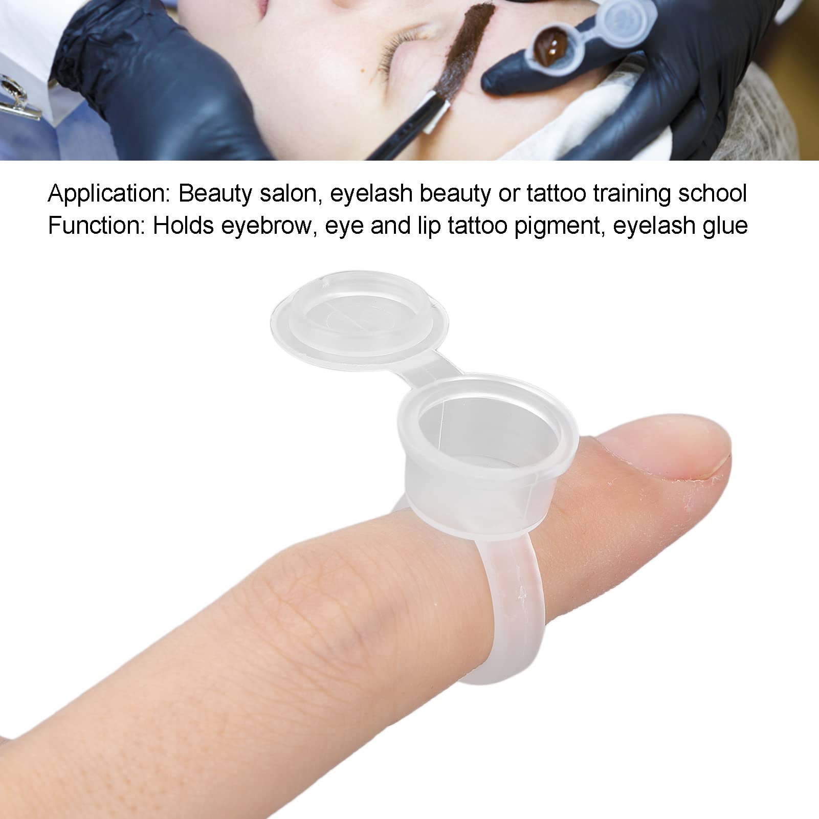50pcs Disposable Pigment Ring Cups - Eyelash Glue Holder for Lash Extensions & Nail Art - Perfect for Beauty Salons, DIY Nail Designs & Professional Lash Applications