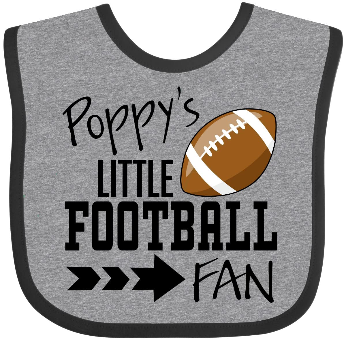 Inktastic Poppy's Little Football Fan Baby Bib - Soft Cotton Drool Bib for Infants & Toddlers - Perfect for Game Day, Parties & Everyday Use