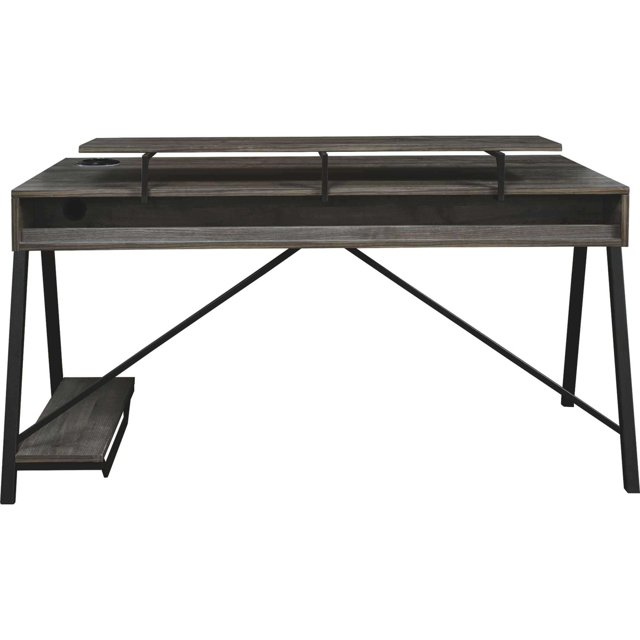 Barolli Gaming Desk - Gunmetal Finish, Ergonomic Design for PC & Console Gamers - Perfect for Home Office & Streaming Setup