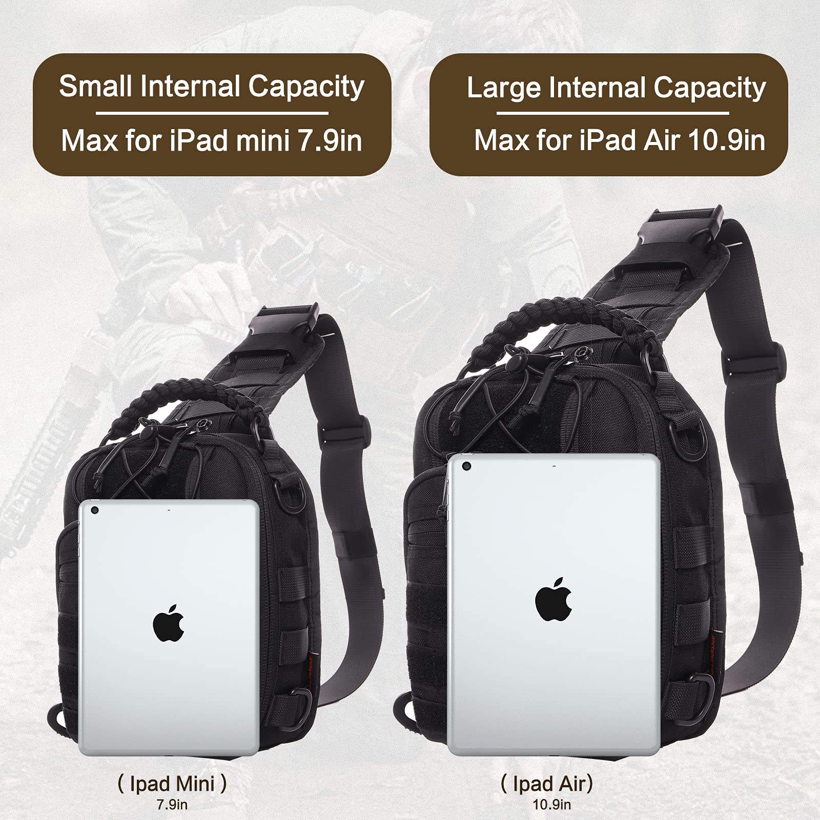 Tactical Sling Backpack - Military Molle Shoulder Bag - 1050D Nylon Rover Assault Range Pack - Perfect for Outdoor, Hiking, Hunting & Travel