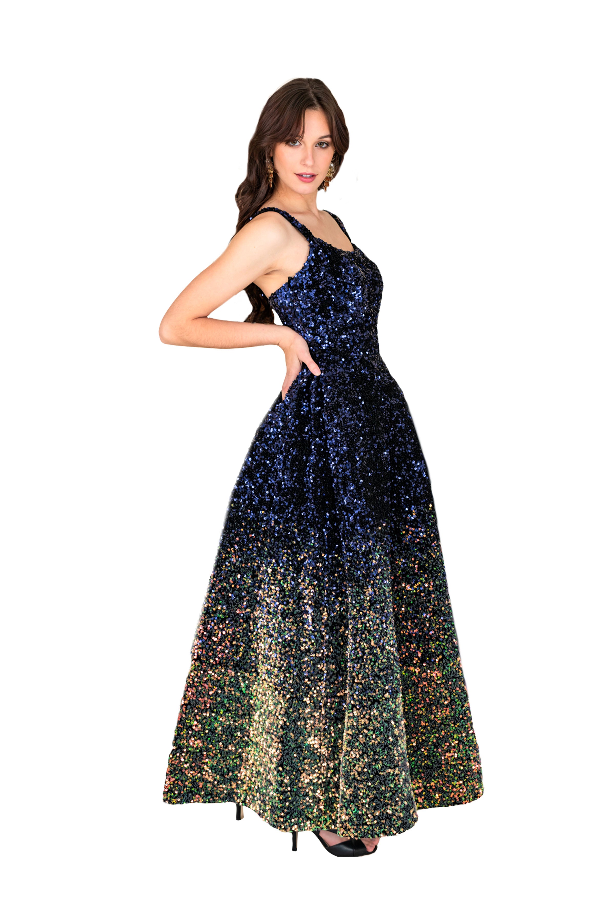 Sparkly Sequin Strap Dress for Women - Elegant Party & Evening Gown for Prom, Cocktail, Wedding Guest & Special Occasions